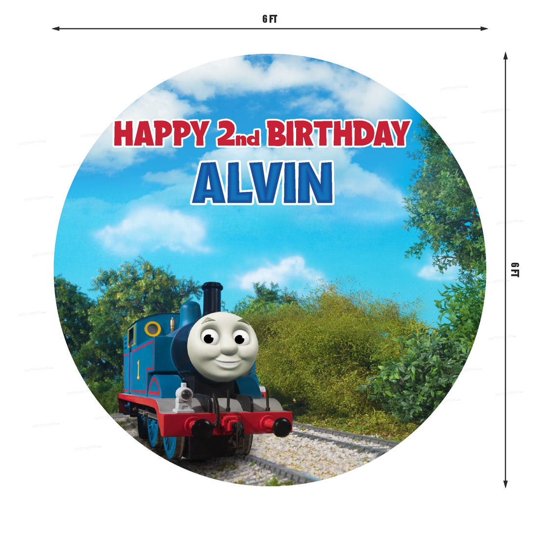 Thomas and Friends Theme Round Backdrop