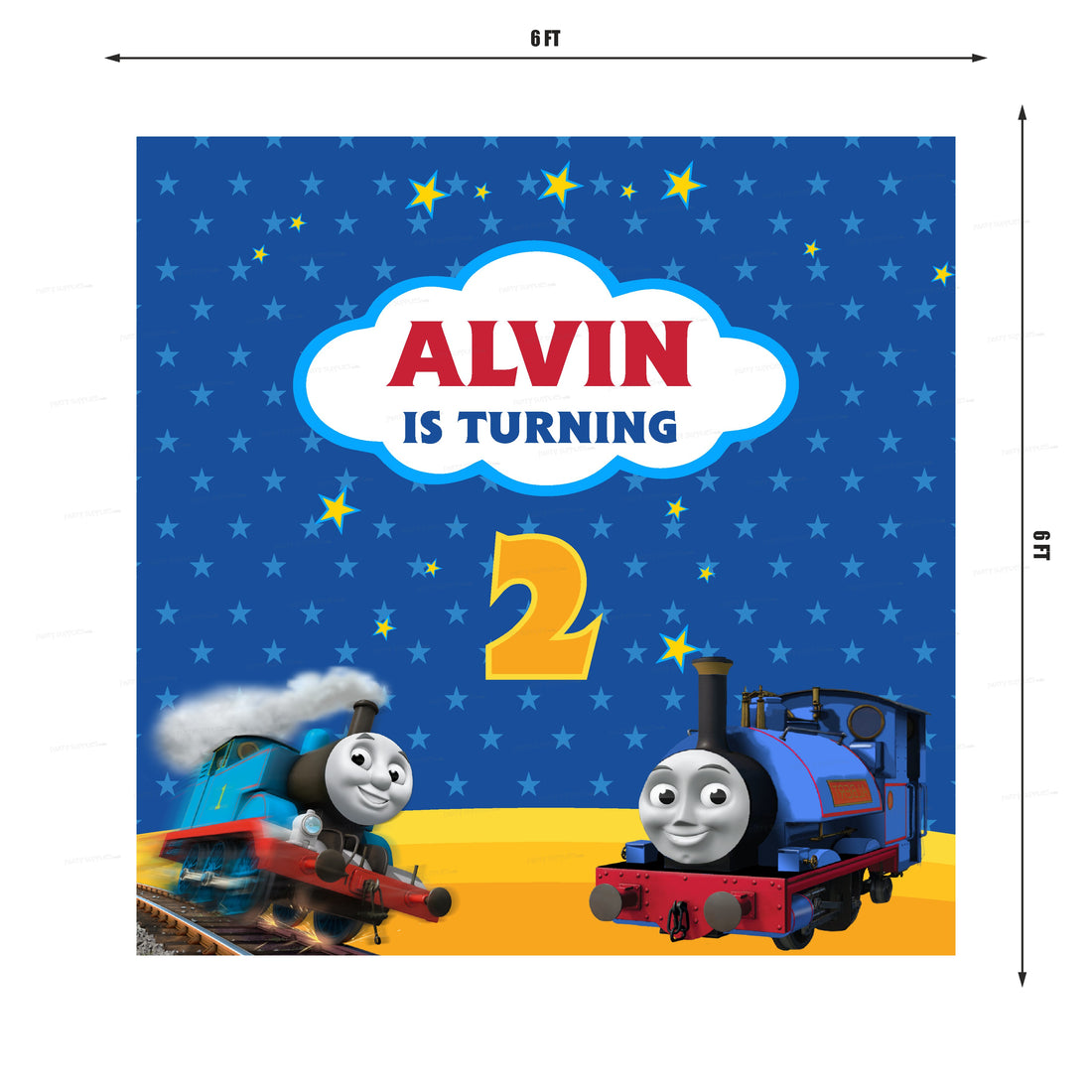 Thomas and Friends Theme Customized Square Backdrop