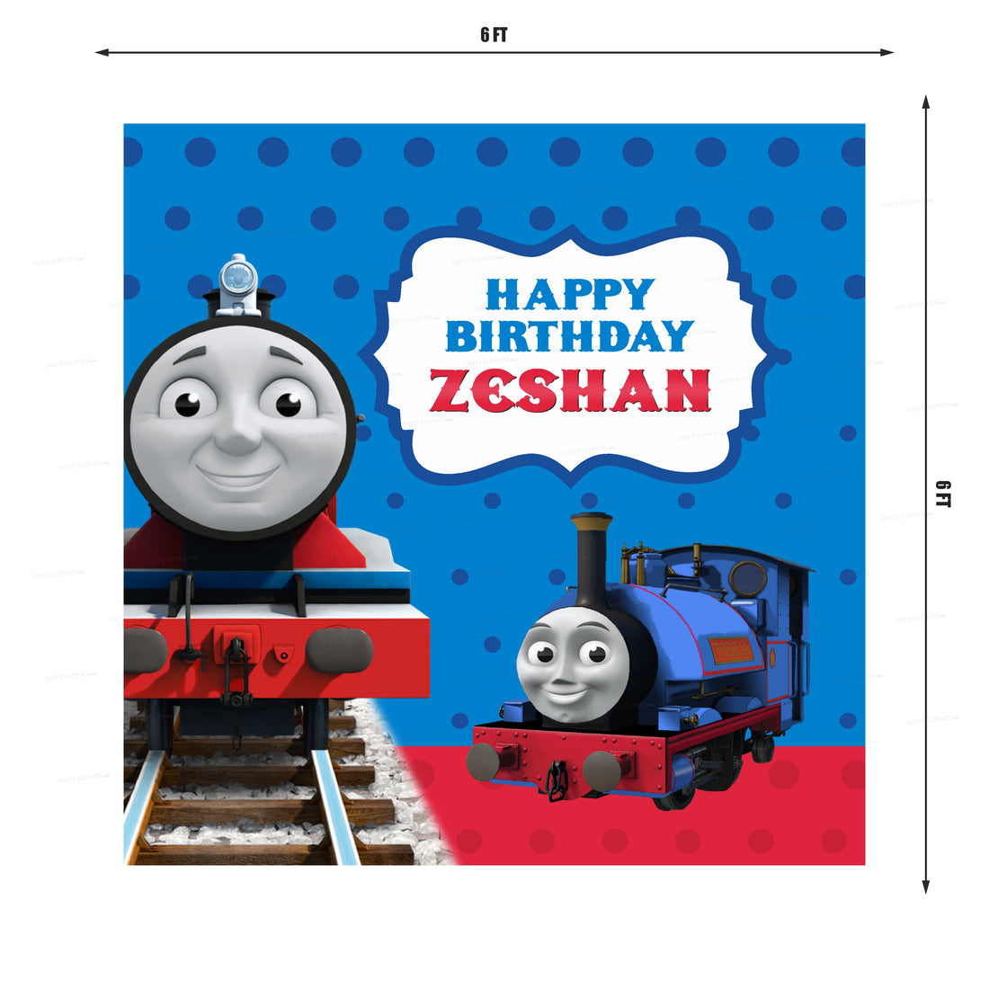 PSI Thomas and Friends Theme Personalized Square Backdrop