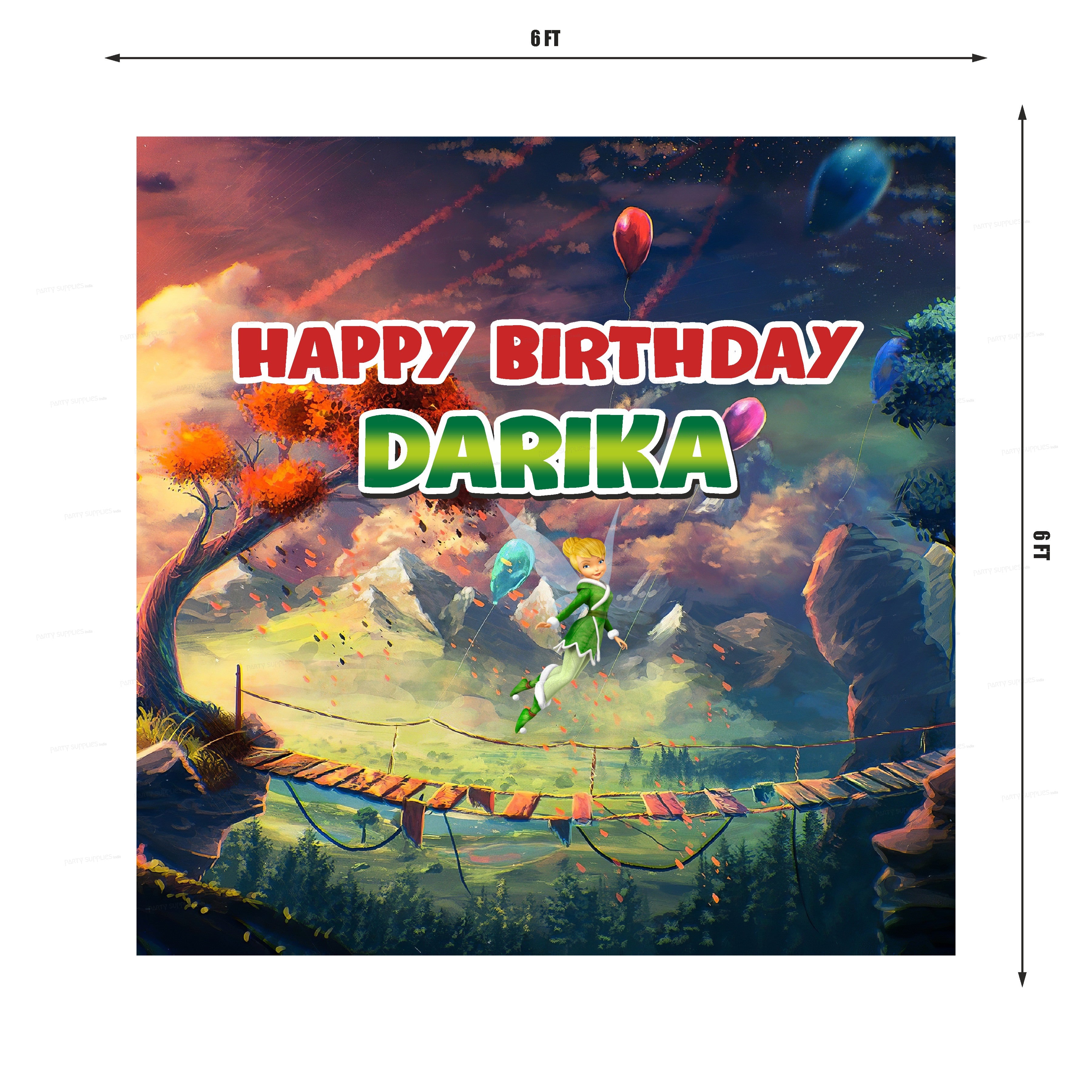 Tinker Bell Theme Square Backdrop - image 2 of 3 | Party Supplies India