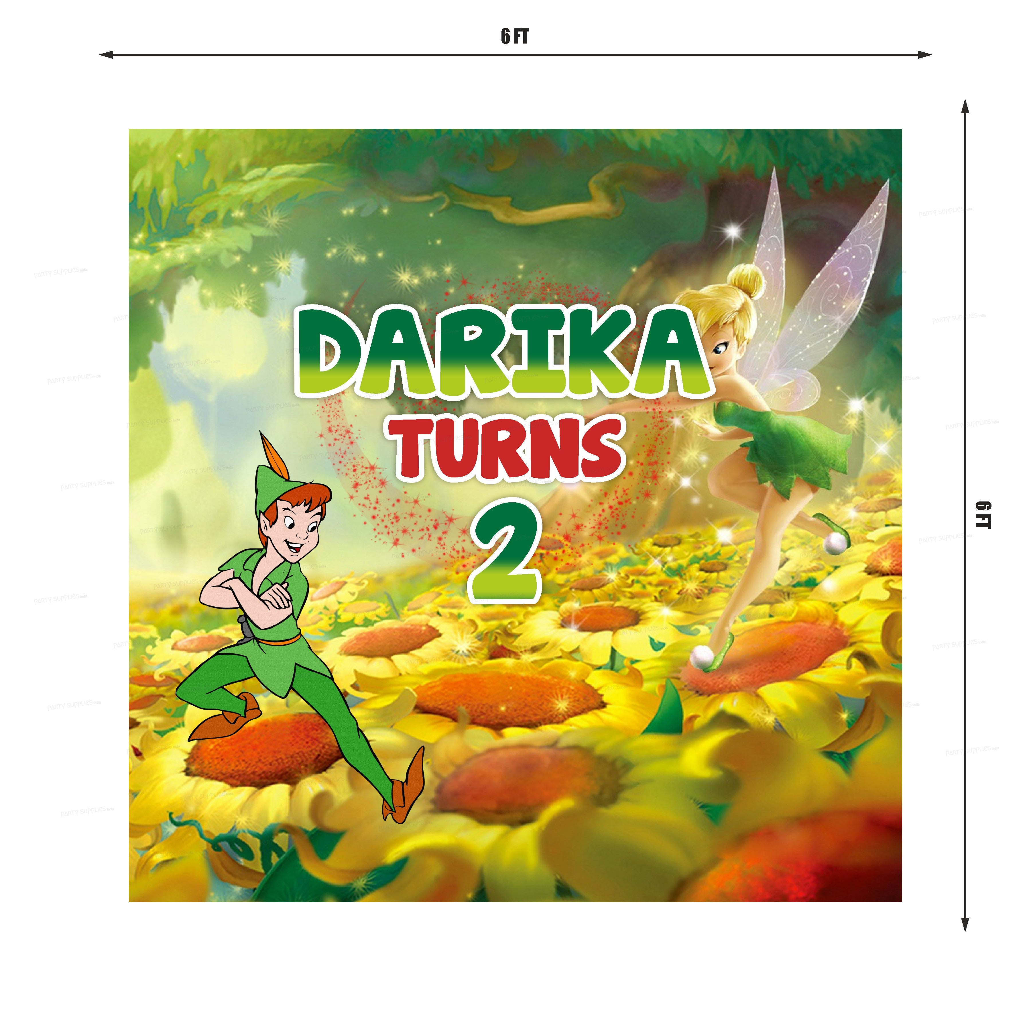 Tinker Bell Theme Personalized Square Backdrop - image 2 of 3 | Party Supplies India