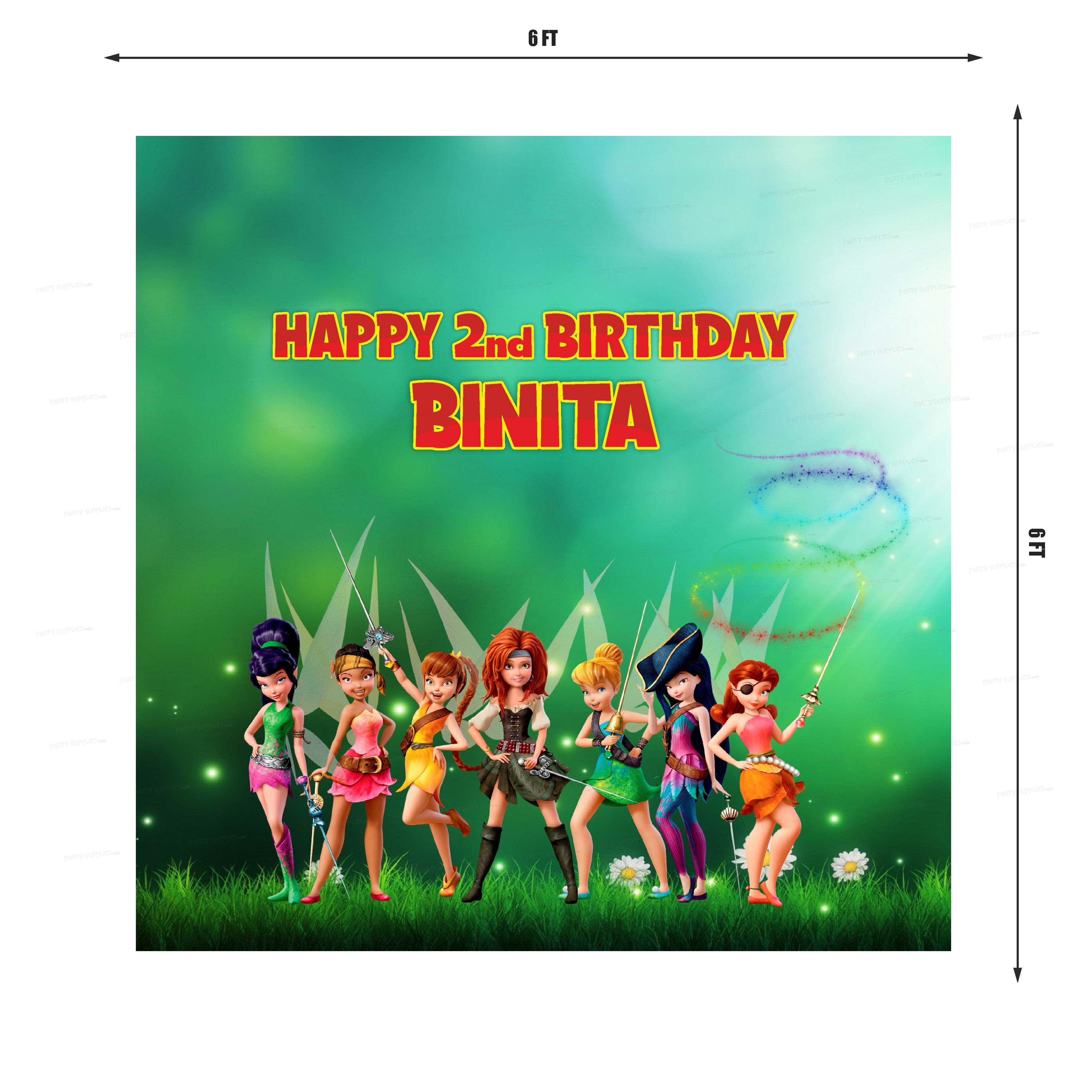 Tinker Bell Theme Premium Square Backdrop - image 2 of 3 | Party Supplies India