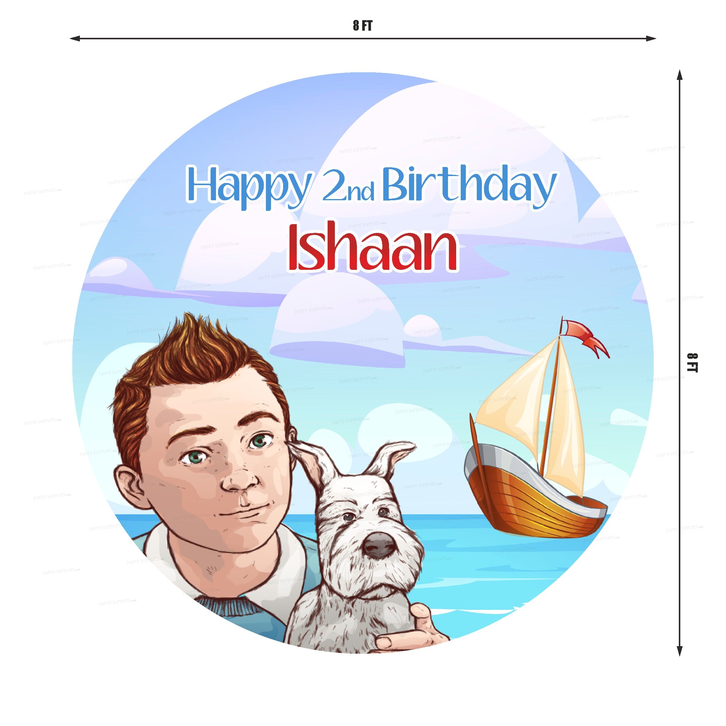 Tintin Theme Classic Round Backdrop