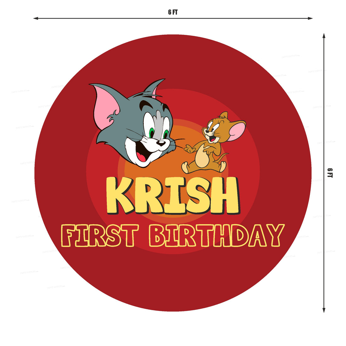 Tom & Jerry Theme Round Backdrop