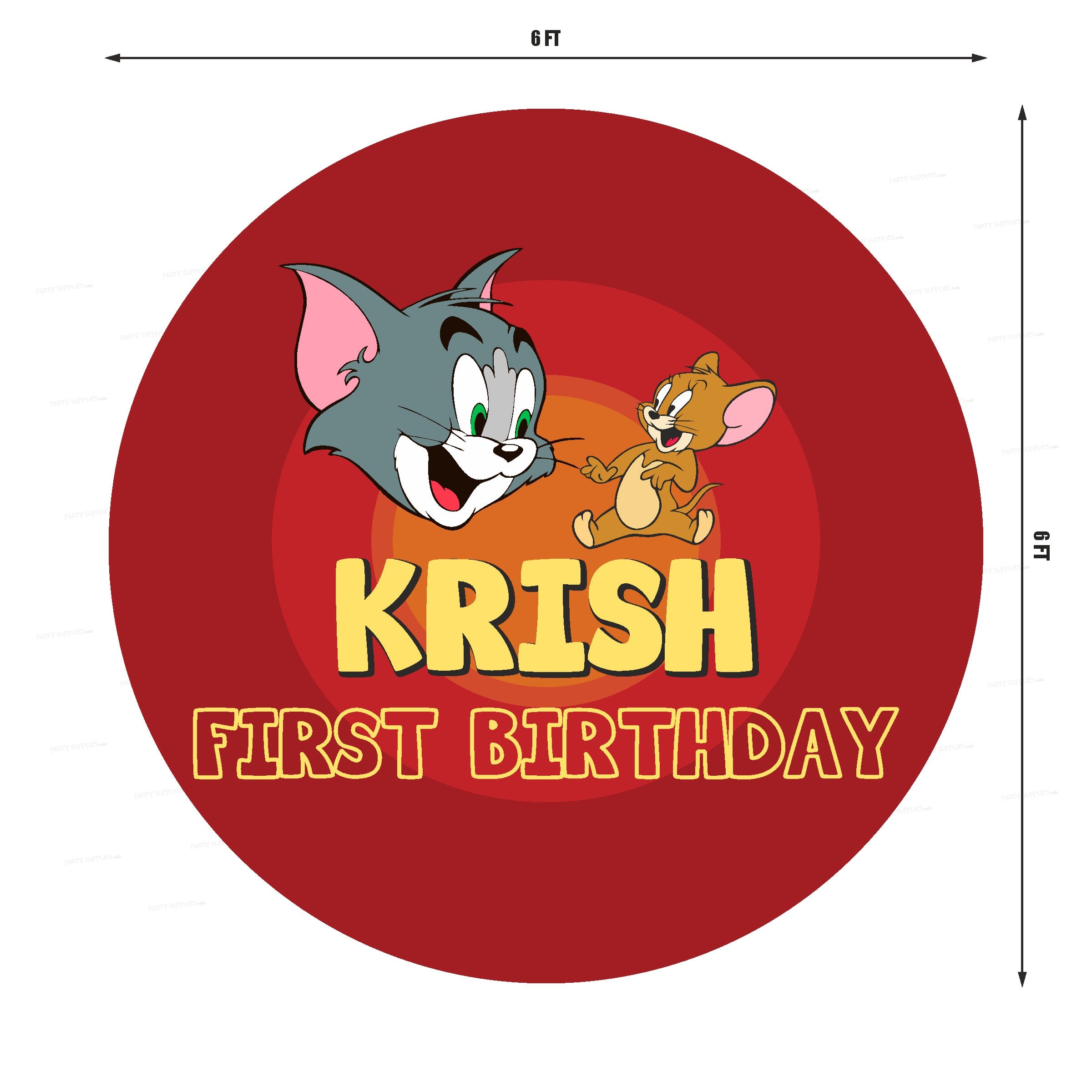 Tom & Jerry Theme Round Backdrop