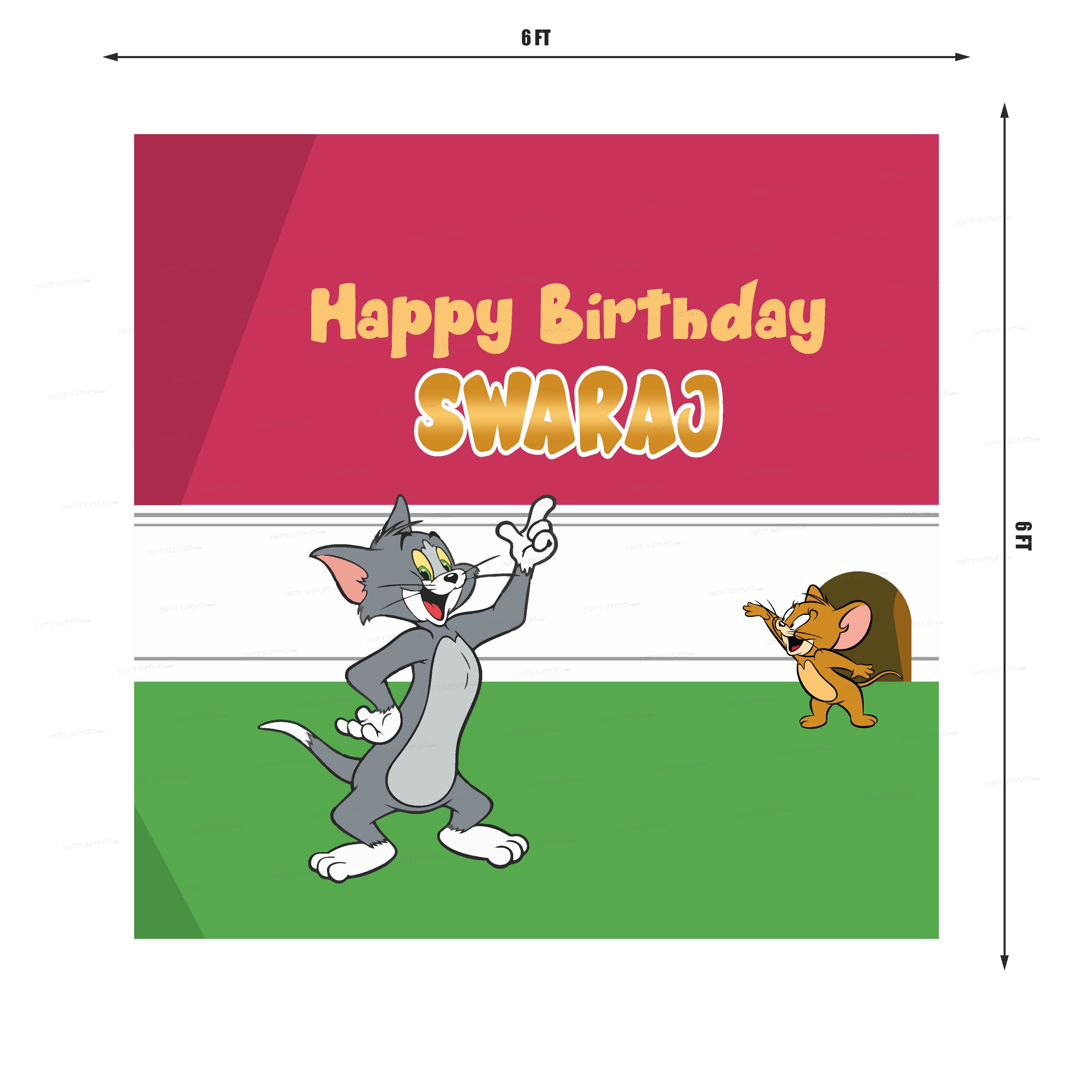 Tom & Jerry Theme Customized Square Backdrop