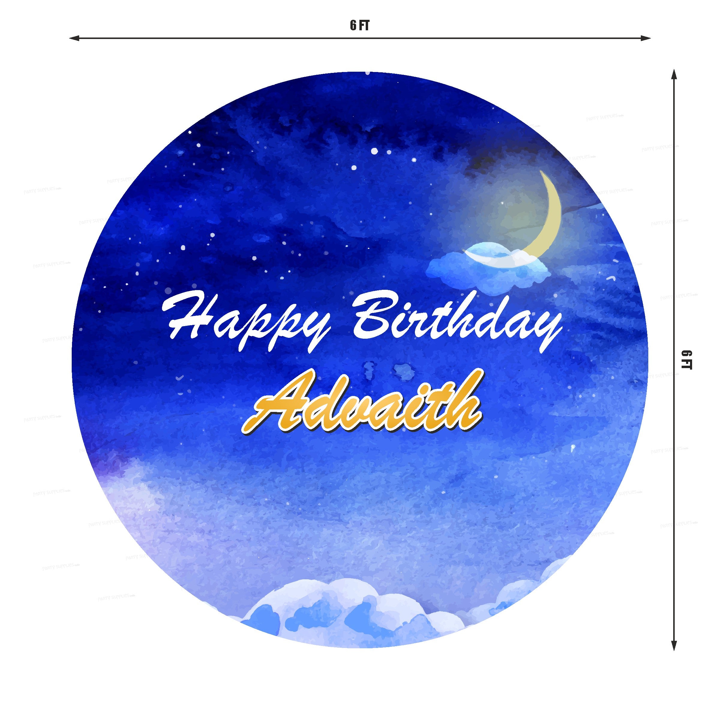 Twinkle Twinkle Little Star Boy Theme Round Backdrop