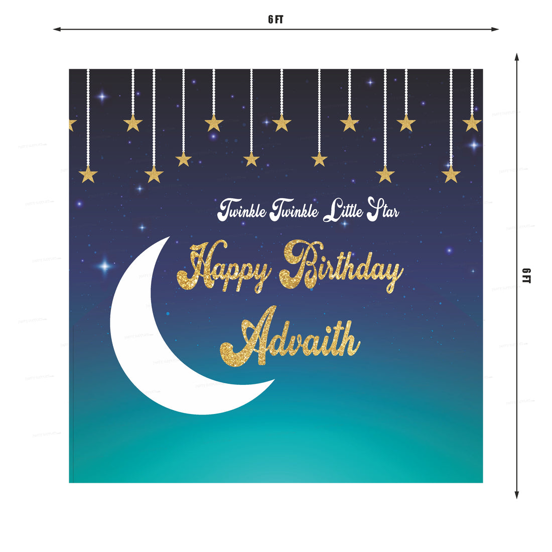 Twinkle Twinkle Little Star Boy Theme Personalized Backdrop