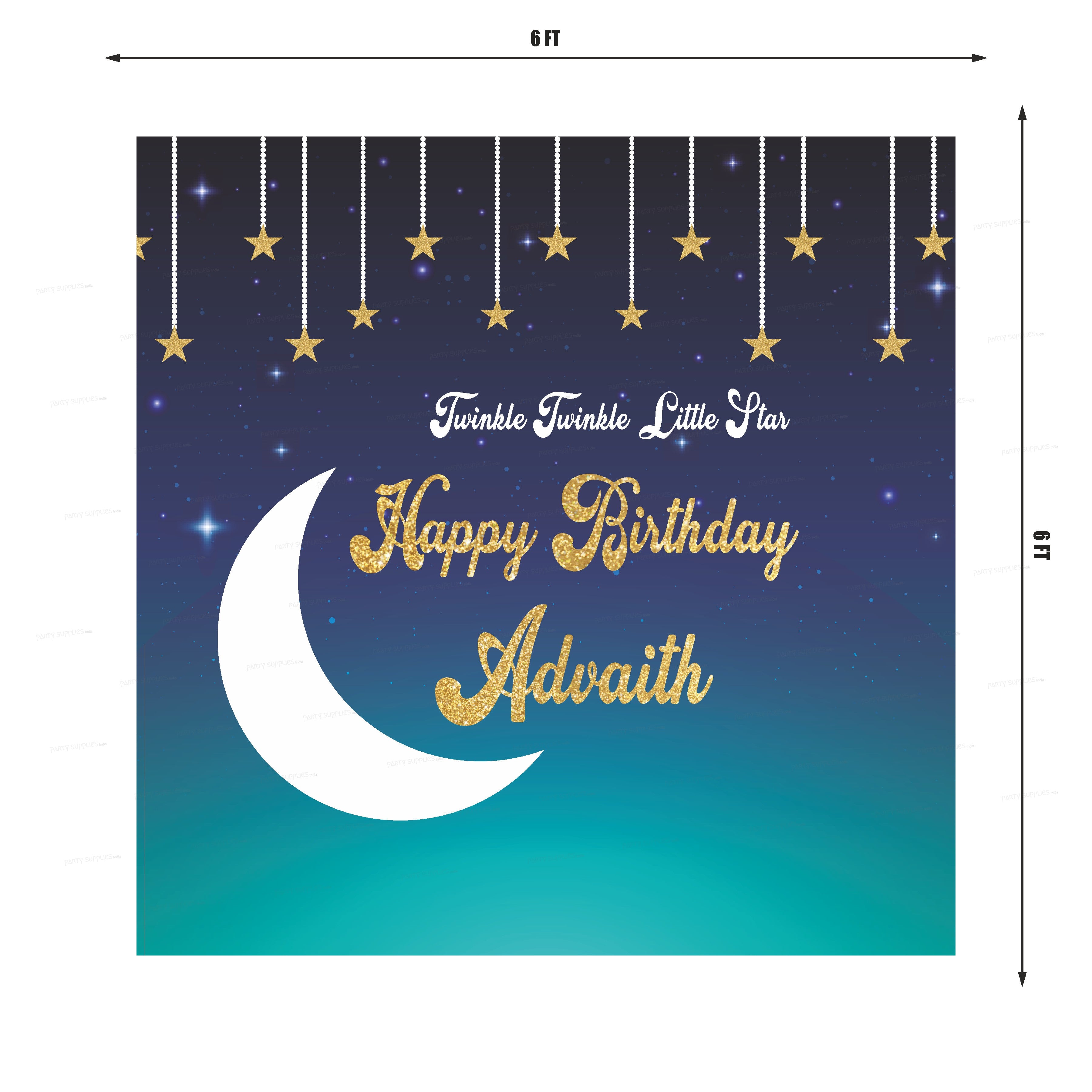Twinkle Twinkle Little Star Boy Theme Personalized Backdrop