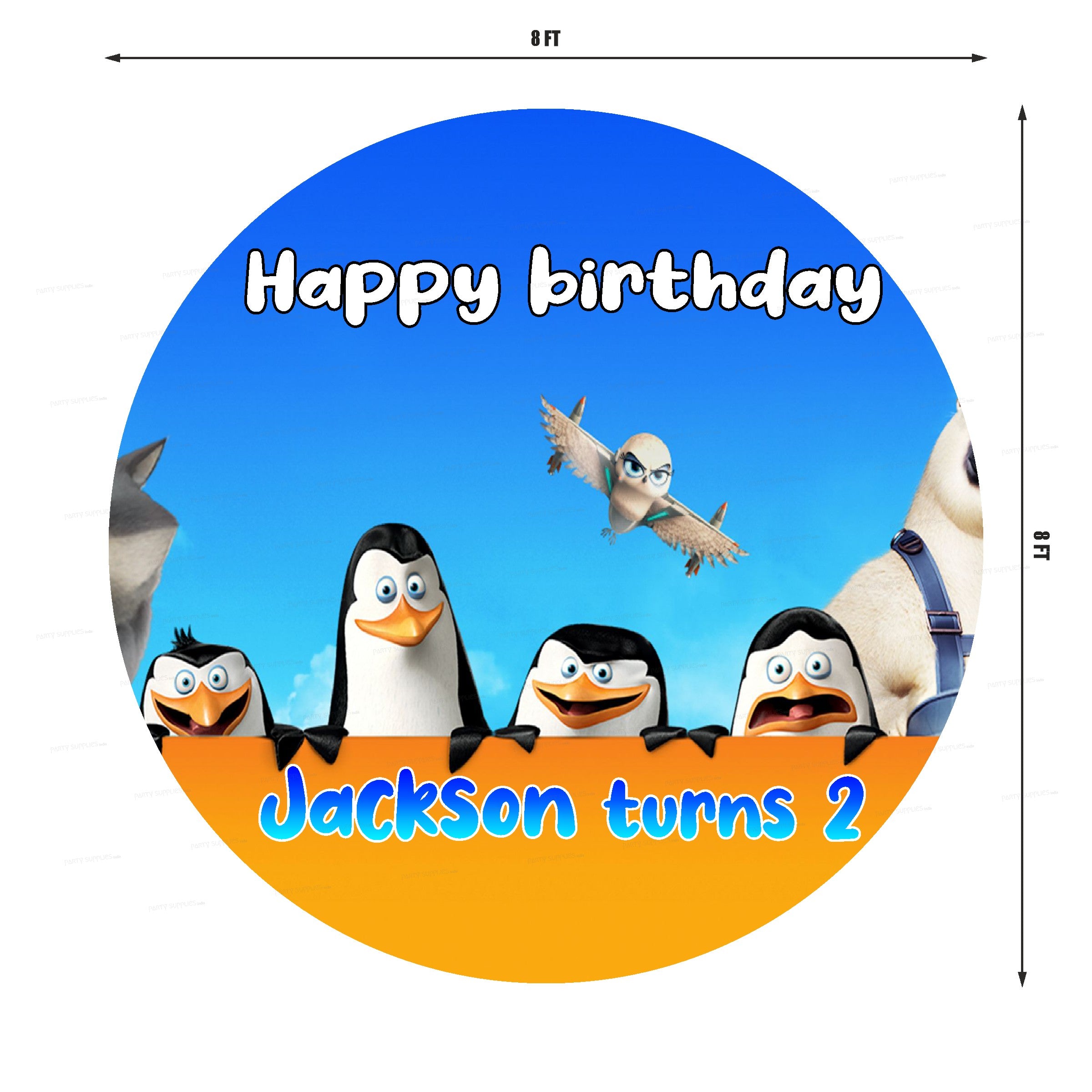 penguin Personalized Theme Backdrop