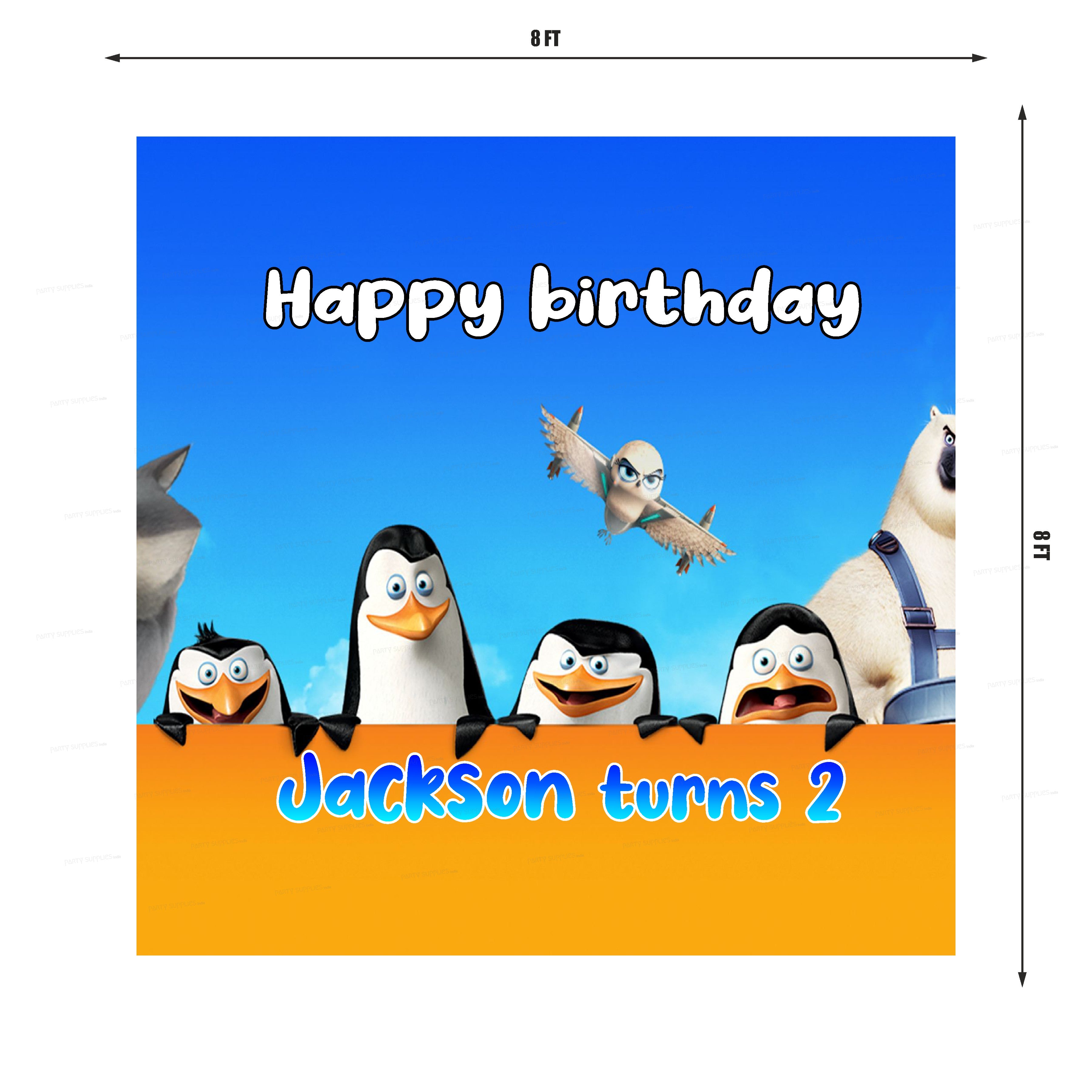 Penguin Personalized Theme Square Backdrop