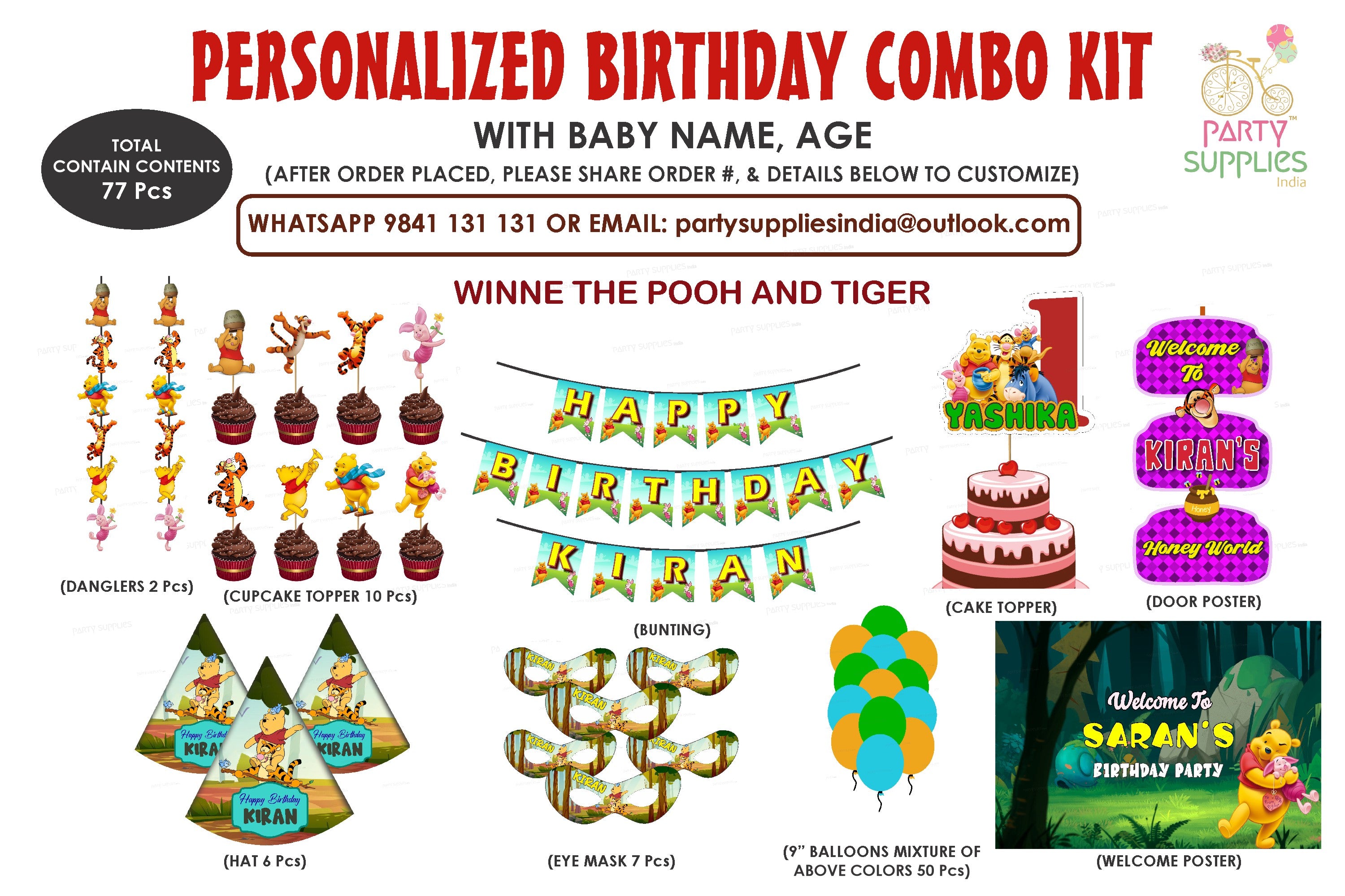 Winnie the Pooh Theme Preferred Combo Kit - image 1 of 10 | Party Supplies India