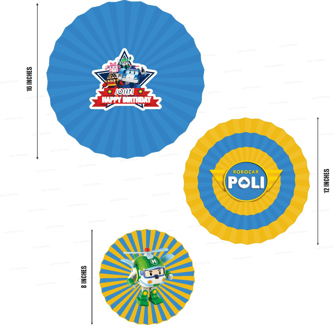 Robo poli Theme Paper Fan