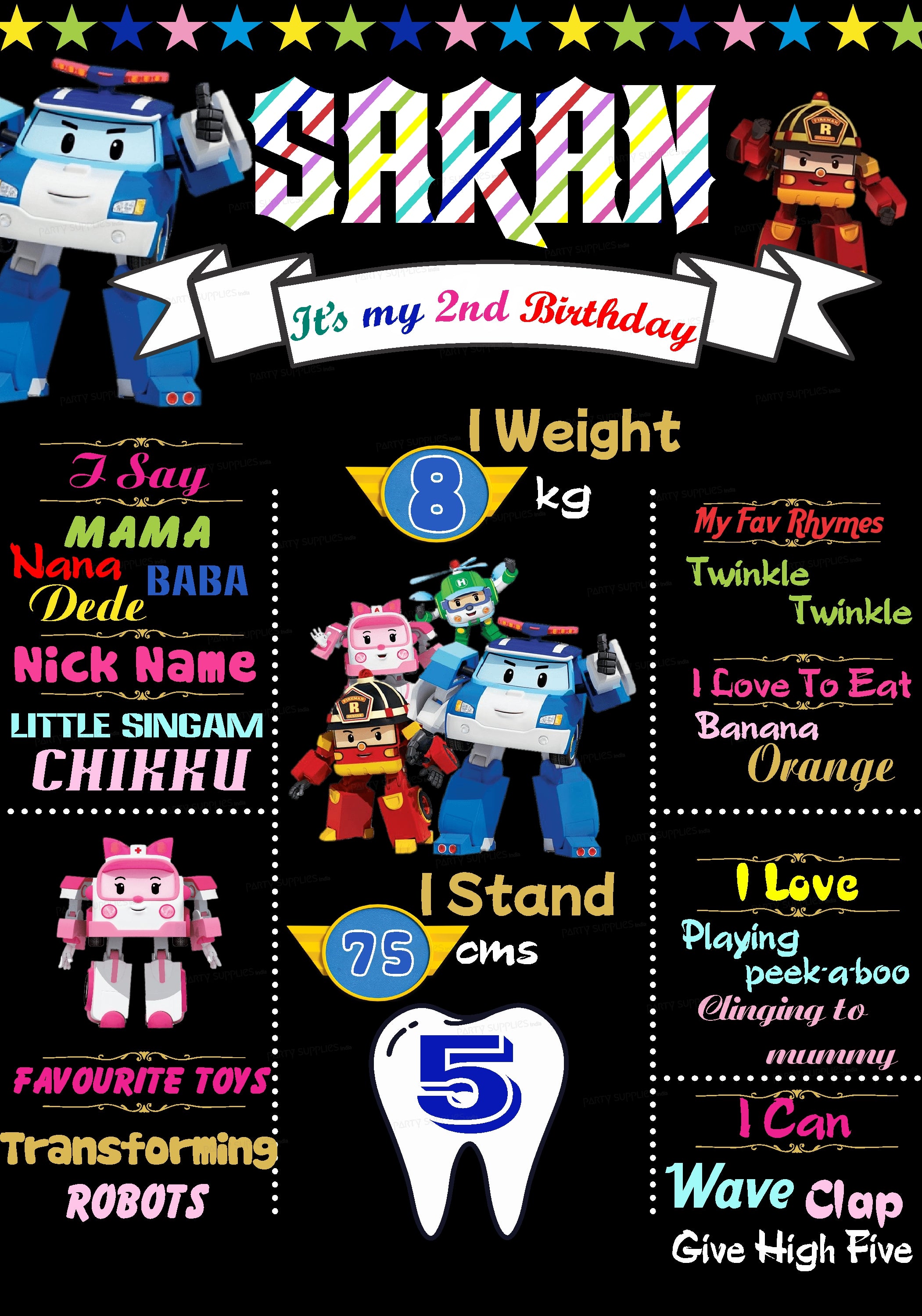 Robo Poli Theme Chalk Board