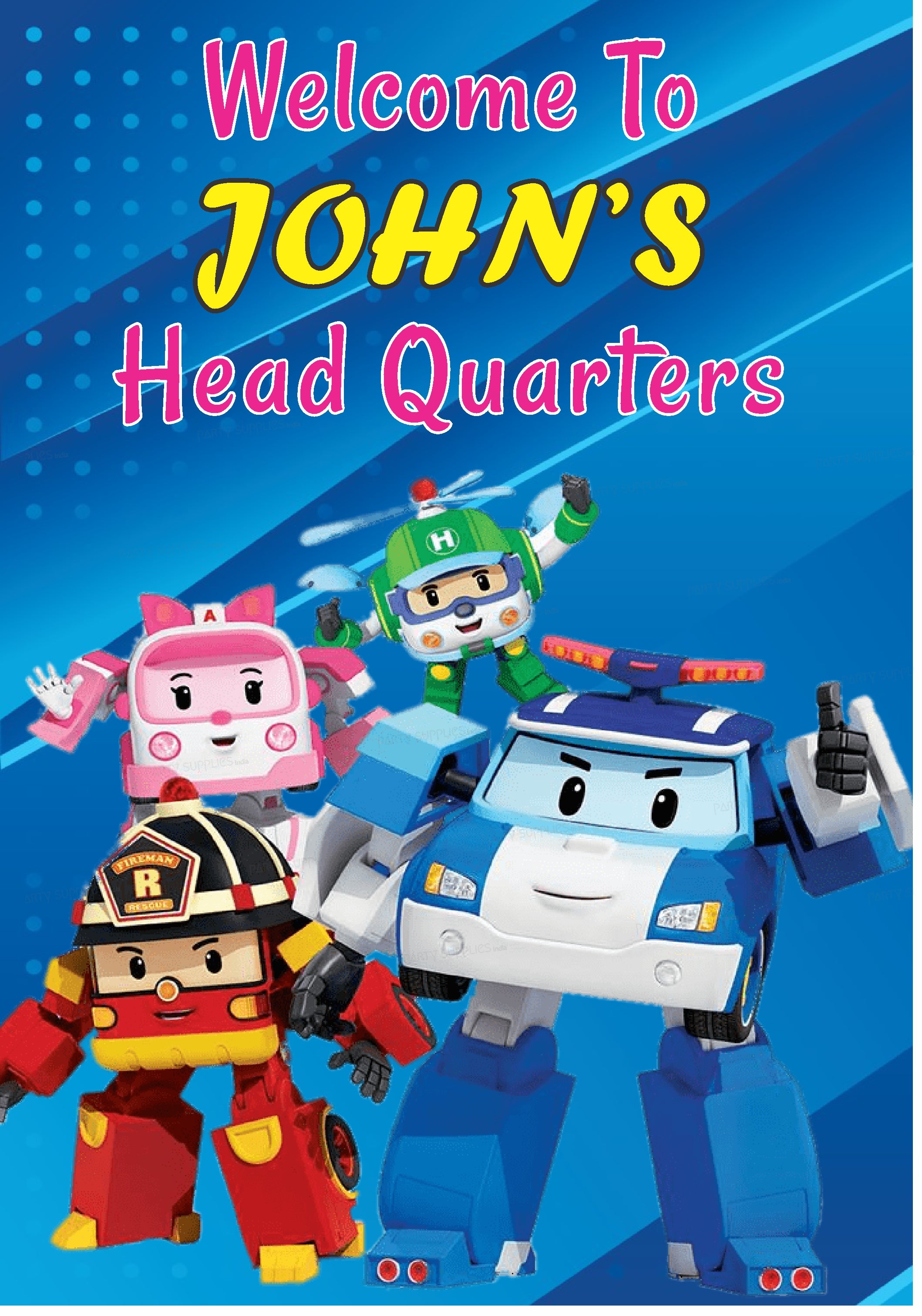 Robo Poli Theme Welcome Board