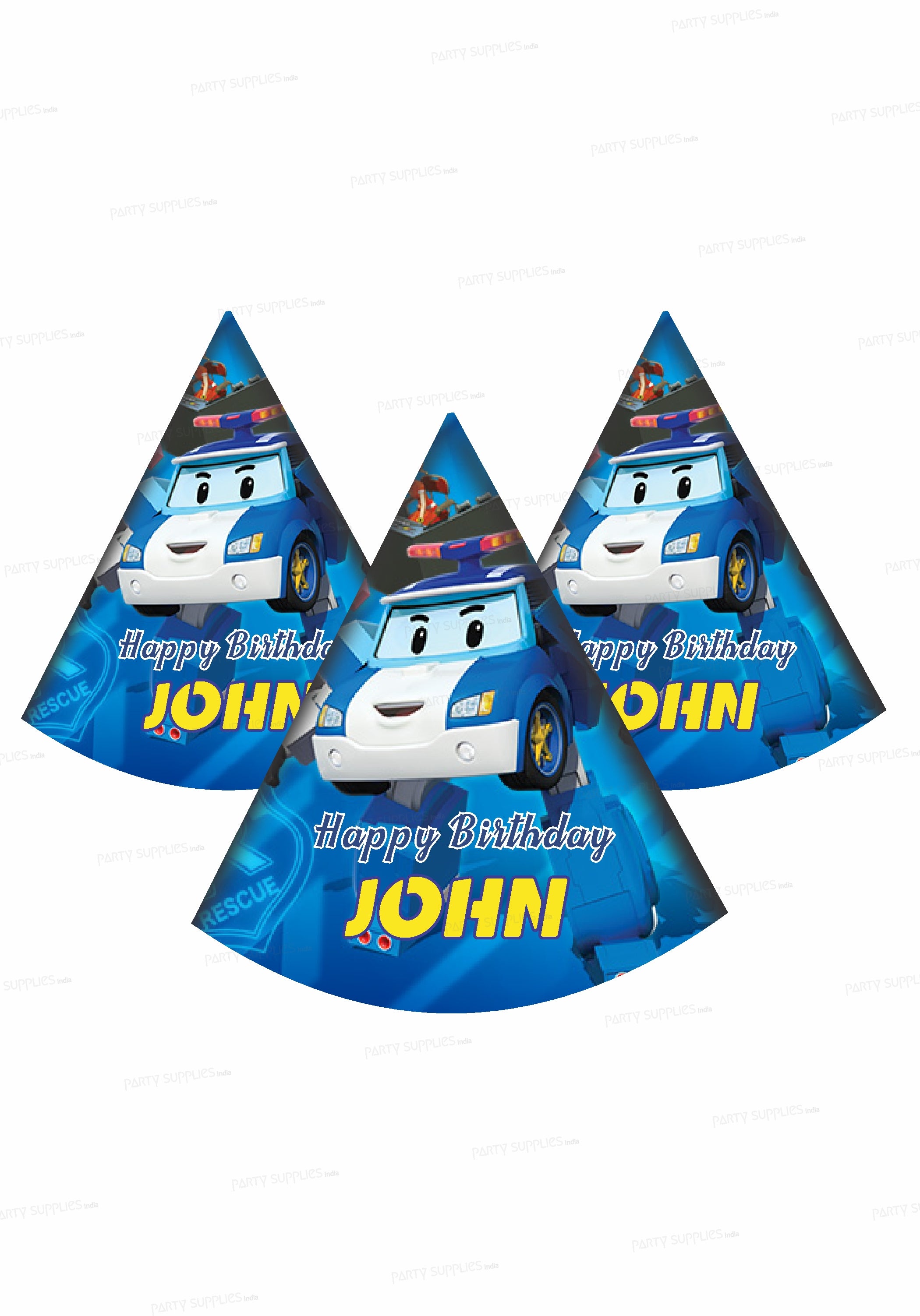 Robo Poli Theme Personalized Hat