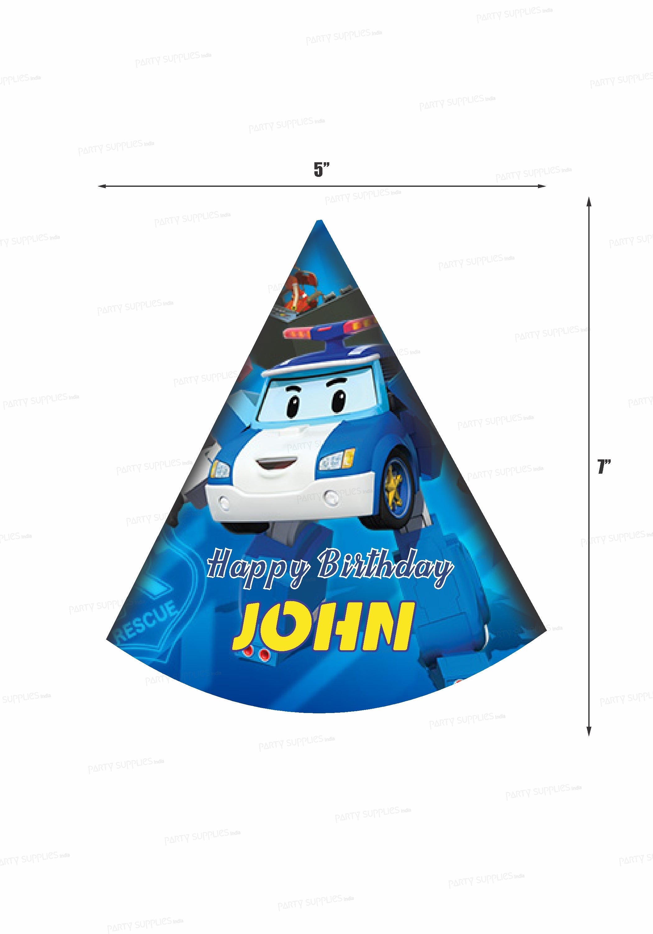 Robo Poli Theme Personalized Hat