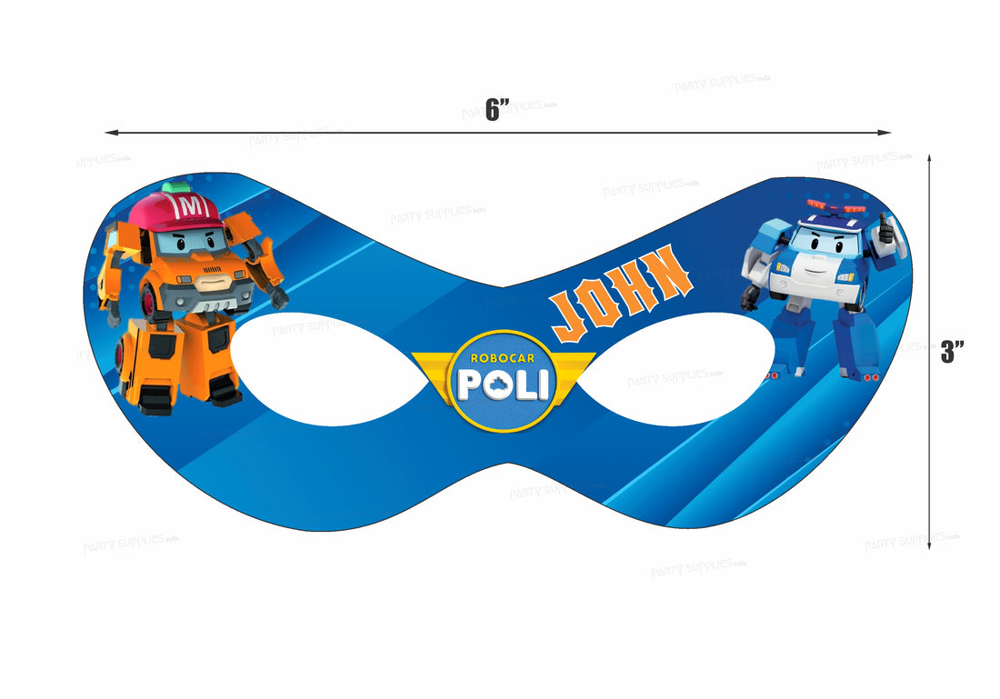 Robo Poli Theme Personalized Eye Mask
