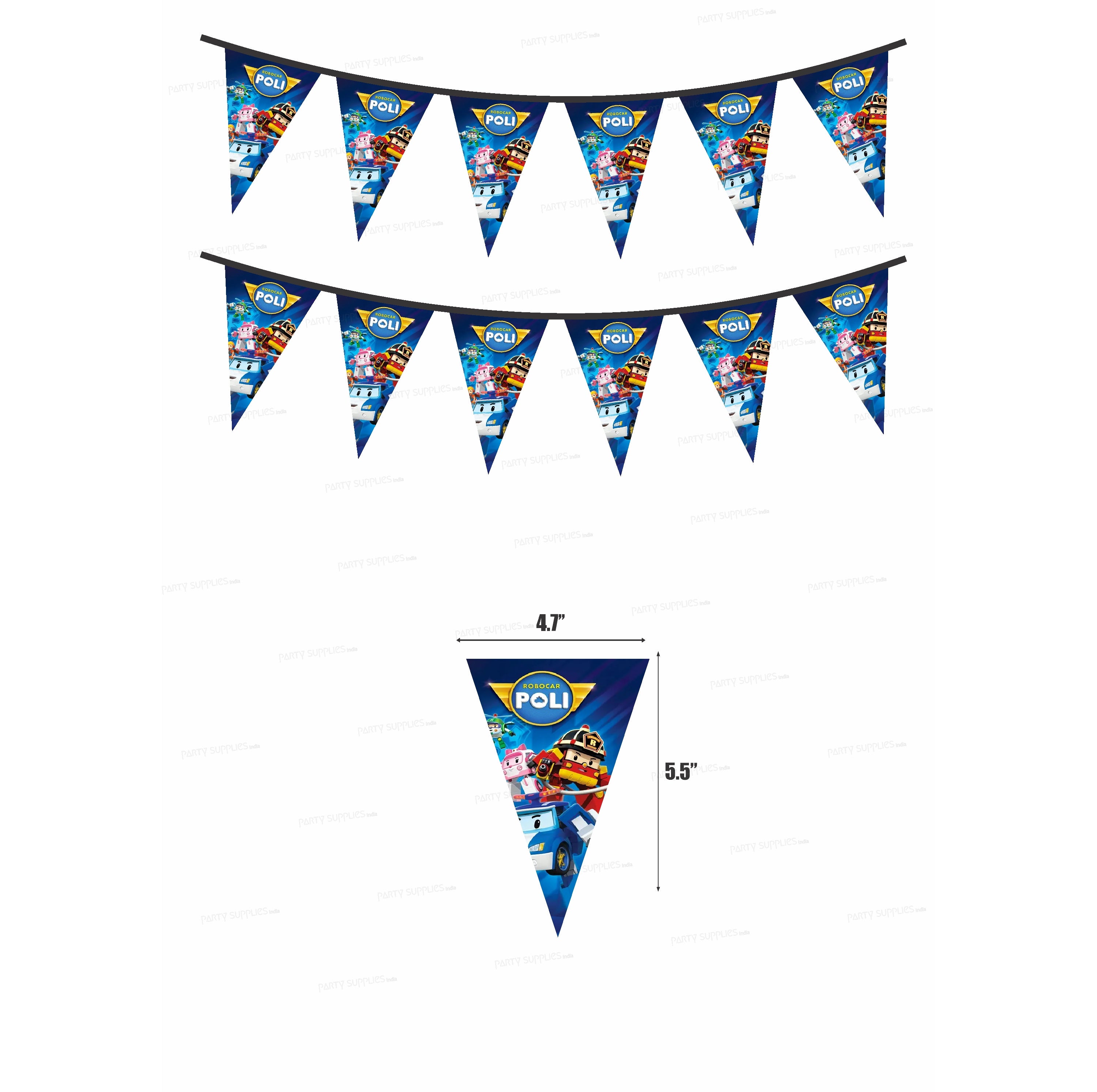 Robo Poli Theme Flag Bunting