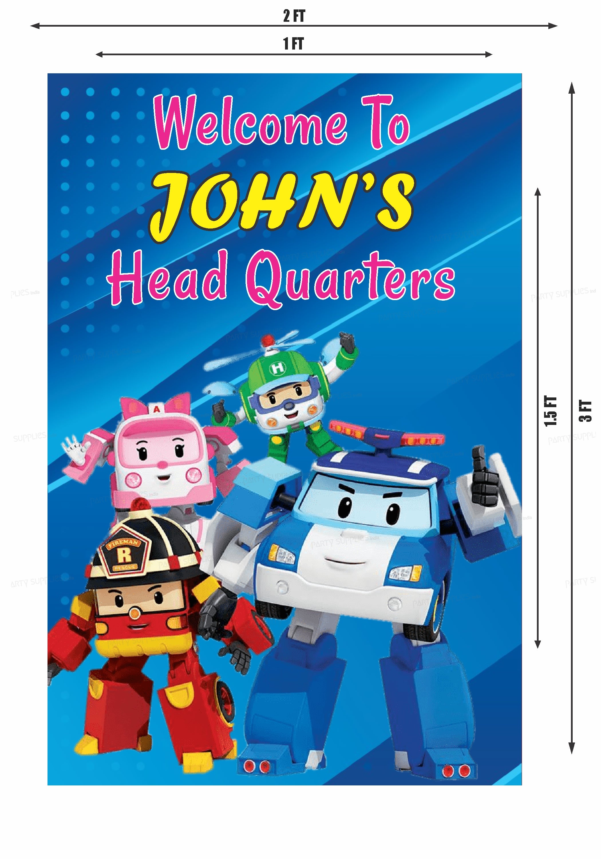 Robo Poli Theme Welcome Board