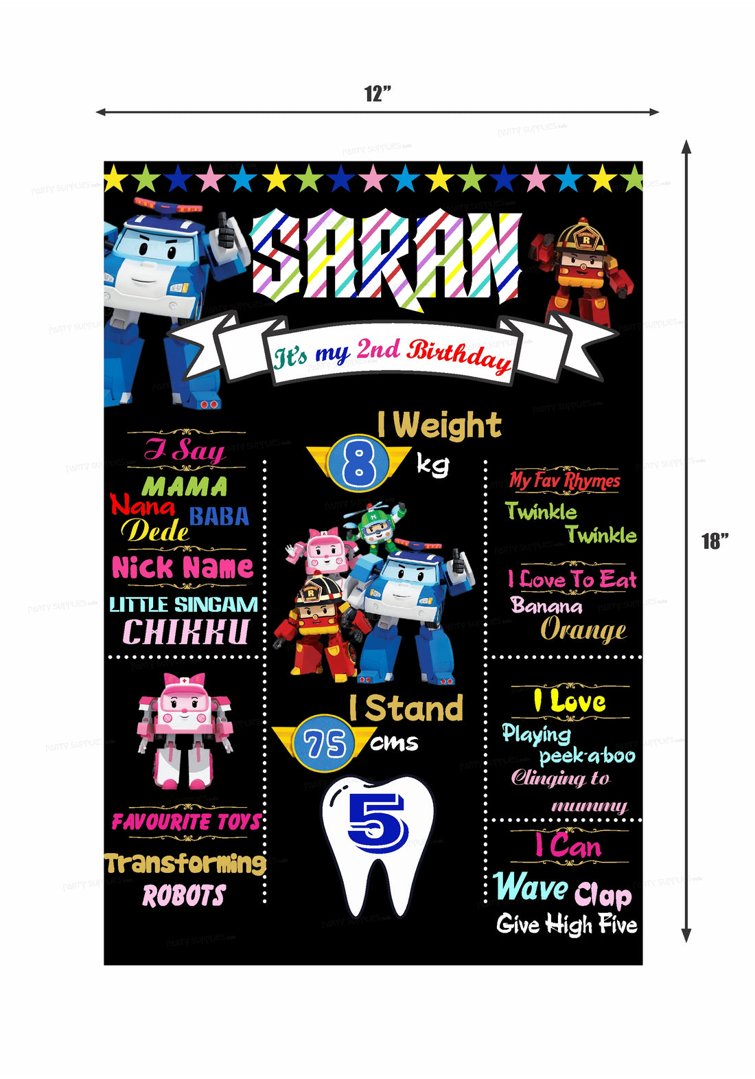 Robo Poli Theme Chalk Board