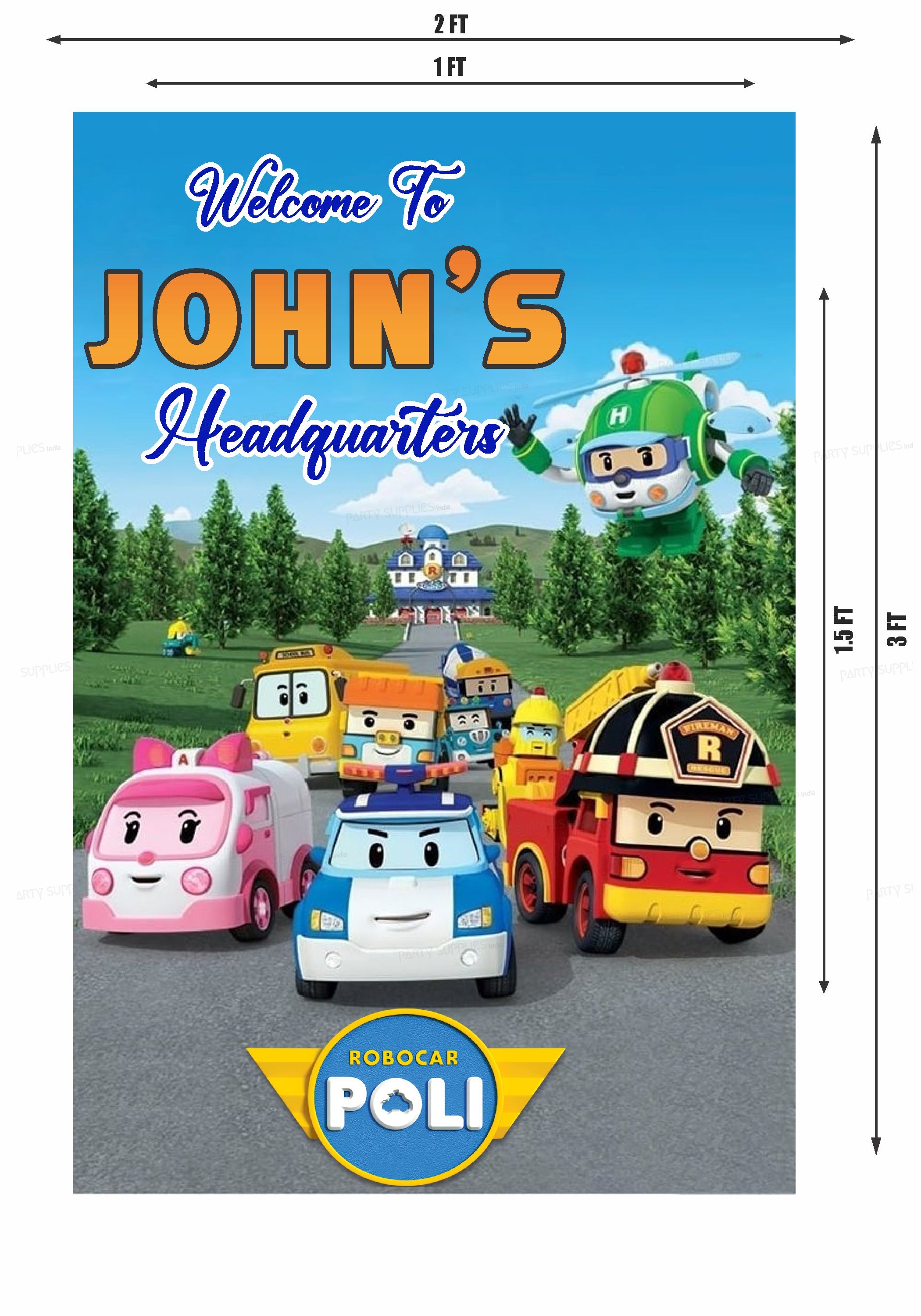 Robo Poli Theme Customized Welcome Board