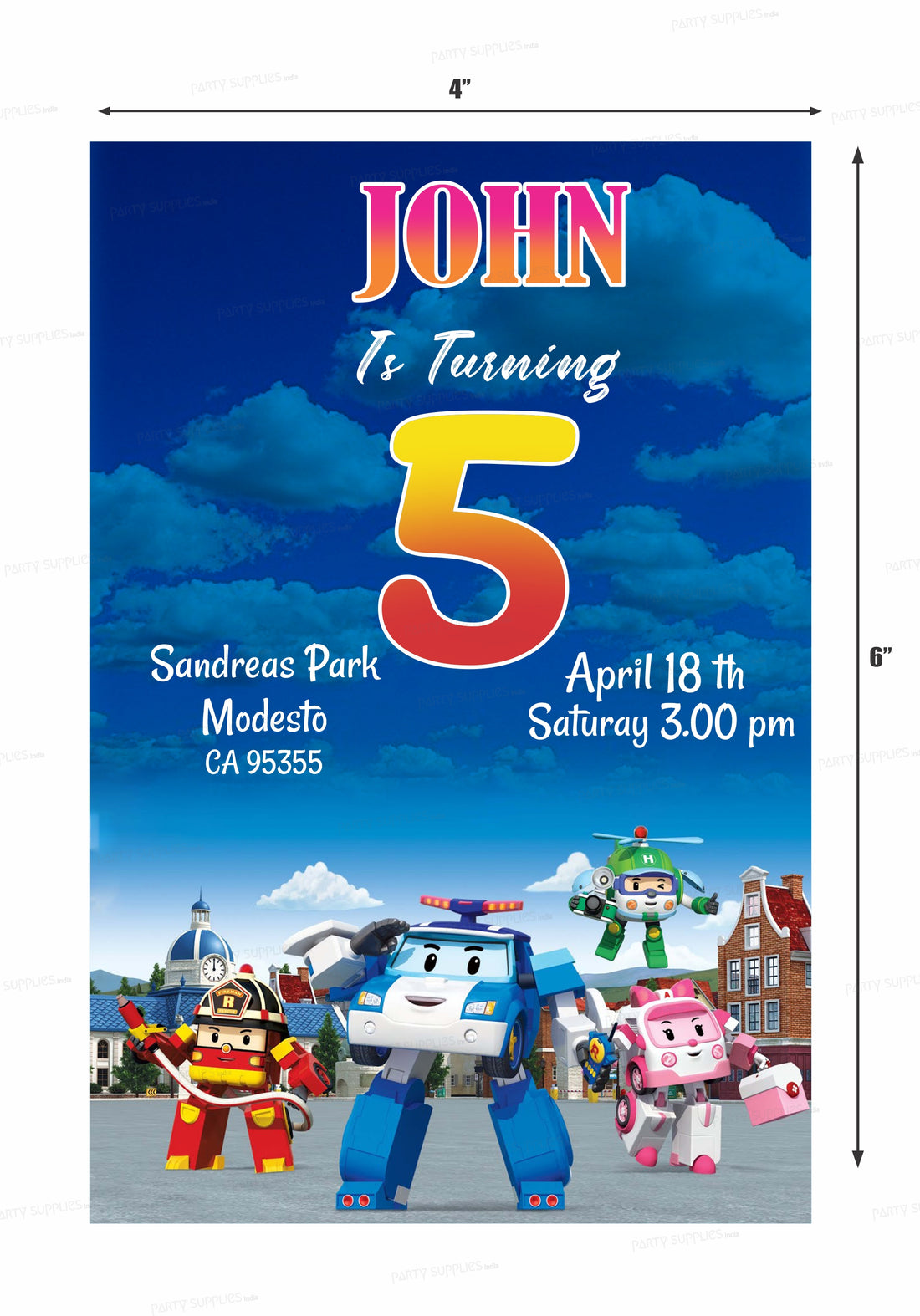 Robo Poli Theme Invite