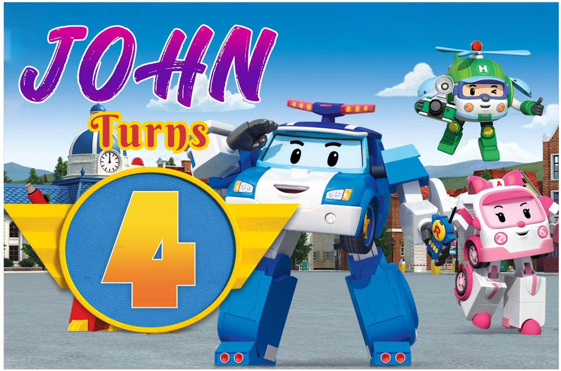 Robo Poli Theme Backdrop