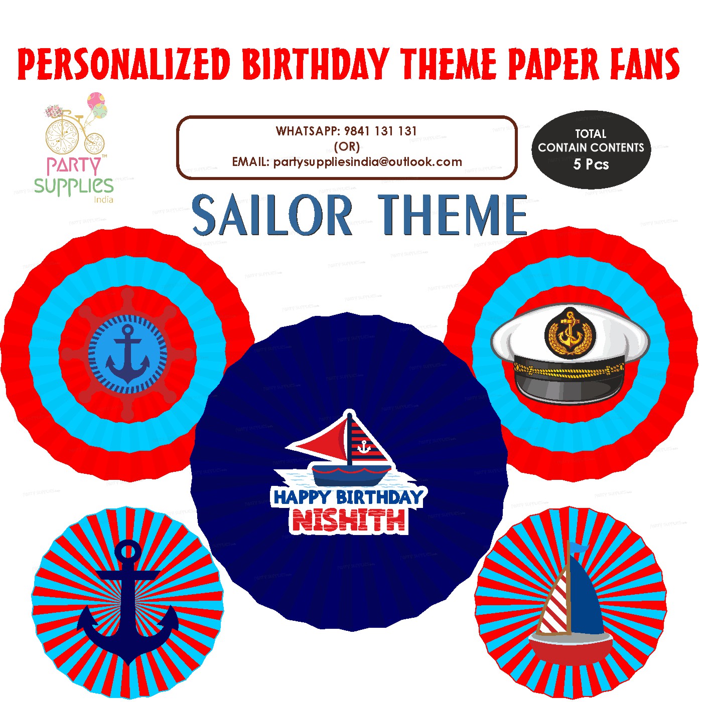 Sailor Theme Paper Fan