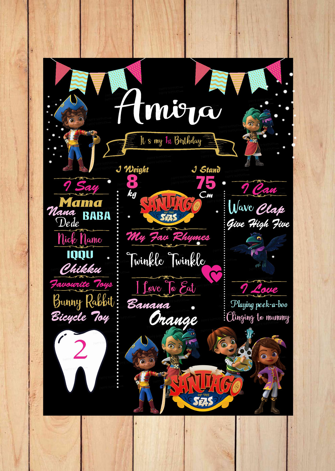 Santiago Theme Chalk Board