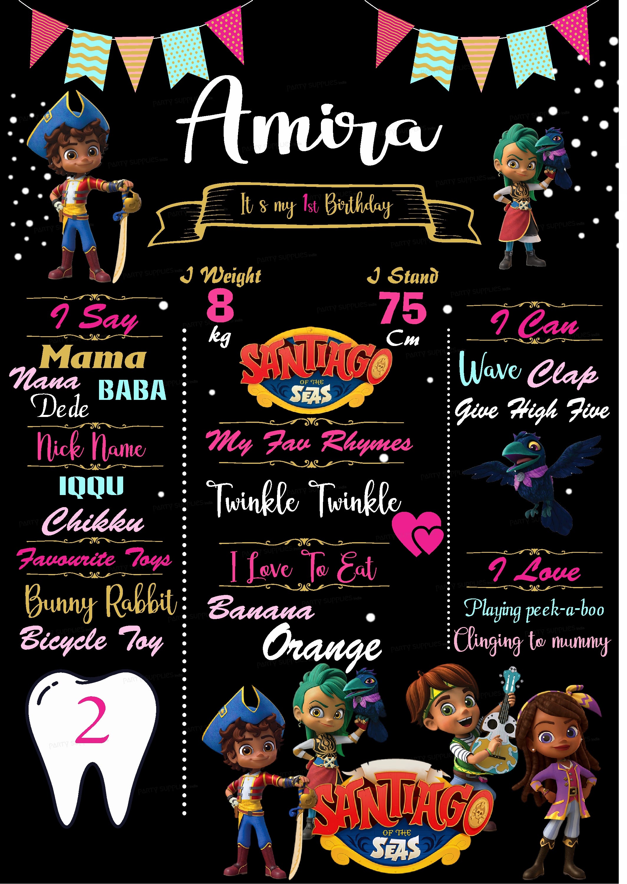 Santiago Theme Chalk Board - image 1 of 3 | Party Supplies India