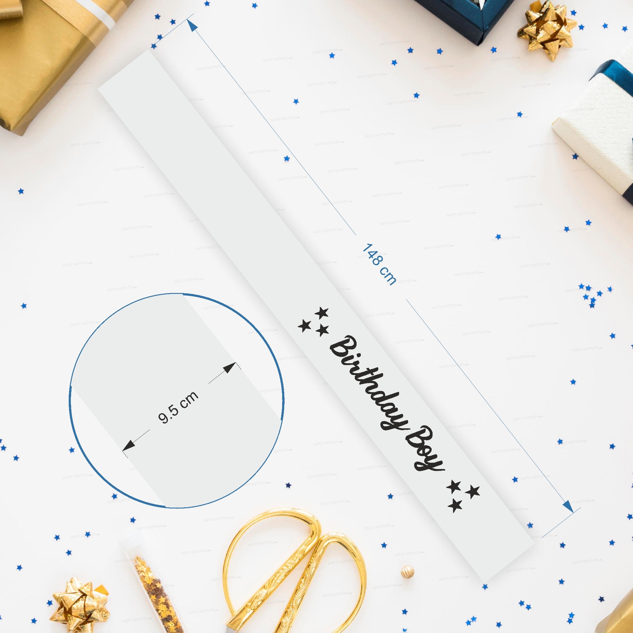 Birthday Boy White with Black Satin Party Sash