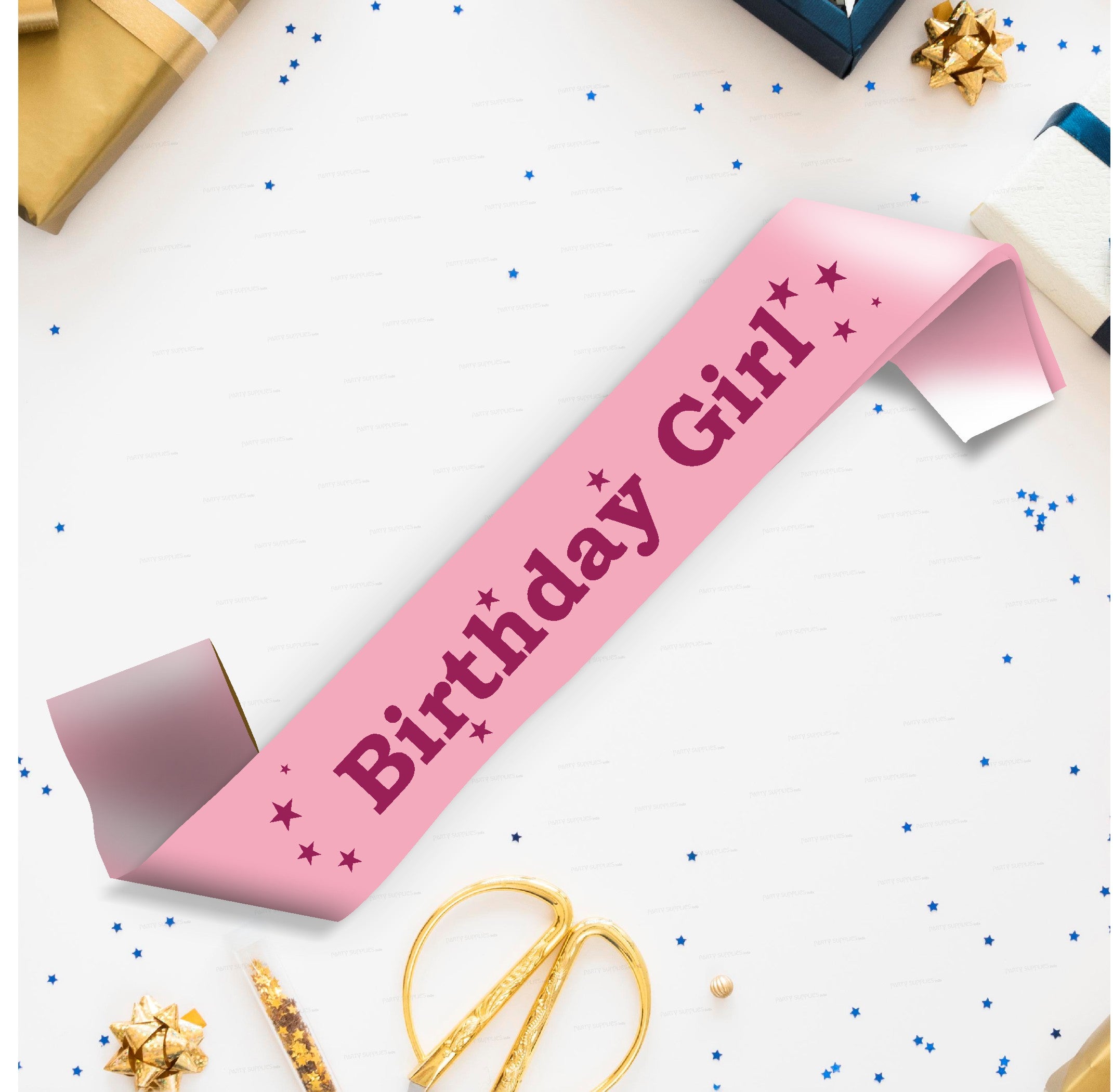 Birthday Girl Light Pink Satin Party Sash