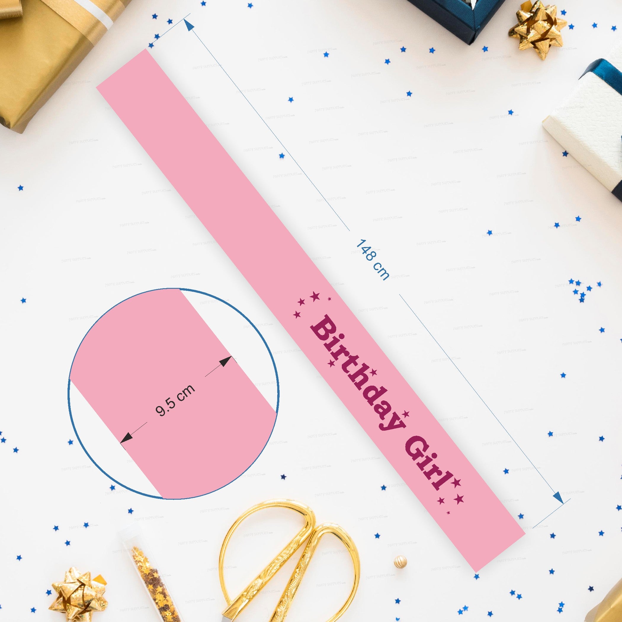 Birthday Girl Light Pink Satin Party Sash