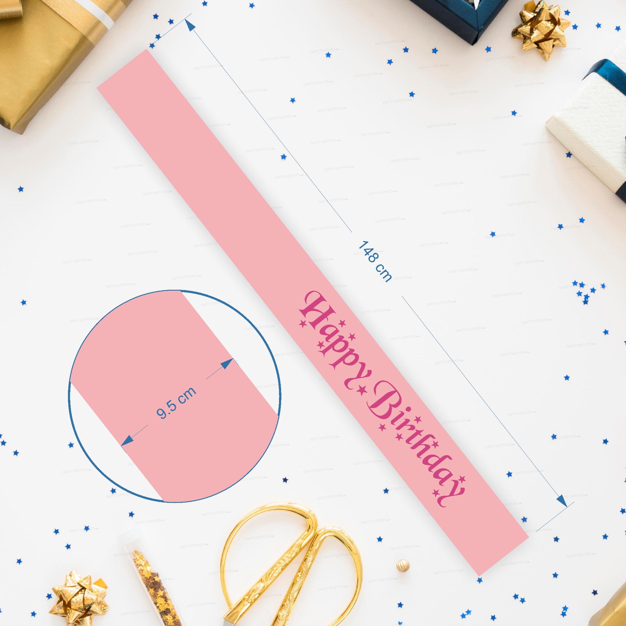 Happy Birthday Pink Satin Party Sash