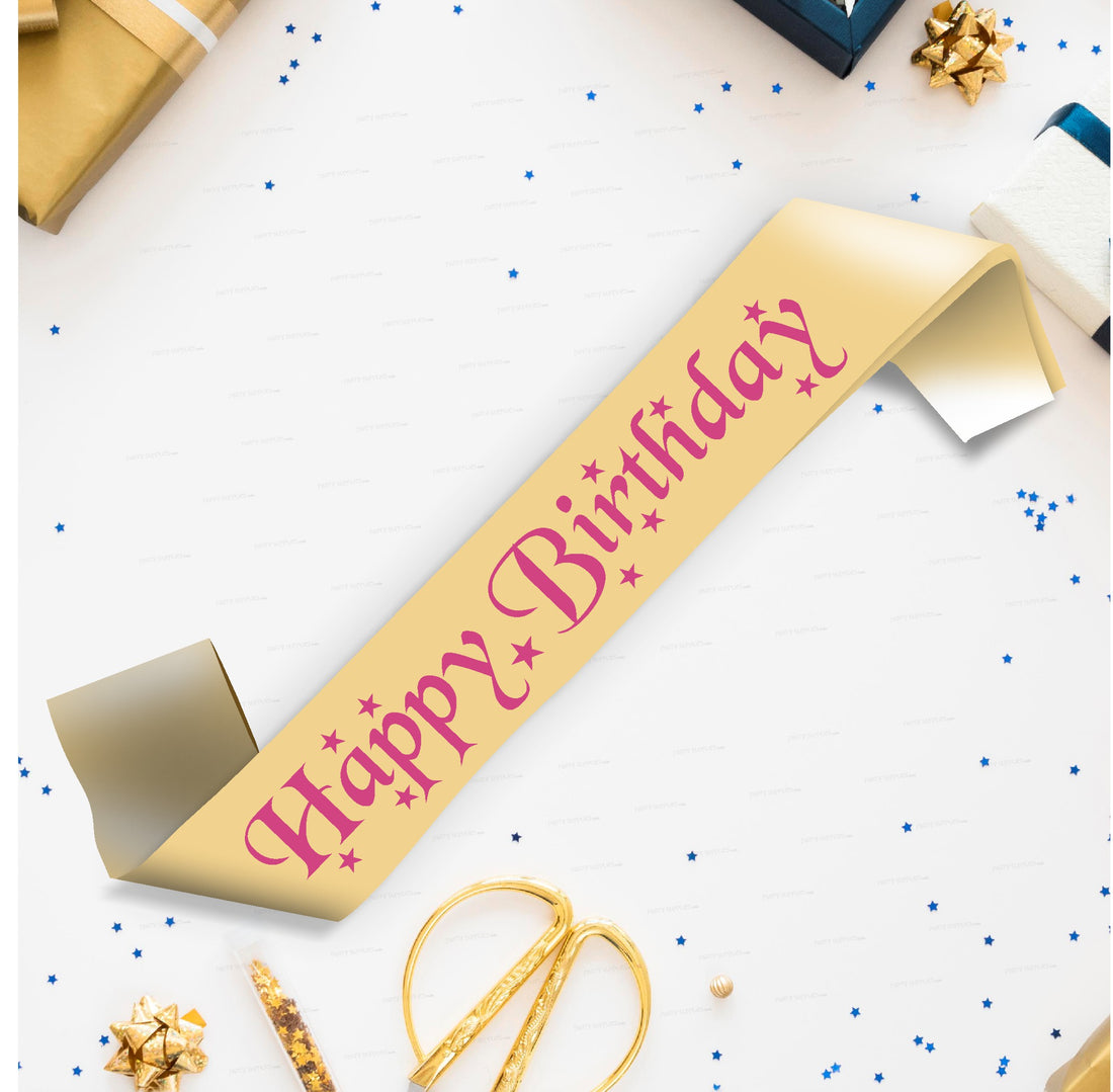 Happy Birthday Sandal Satin Party Sash