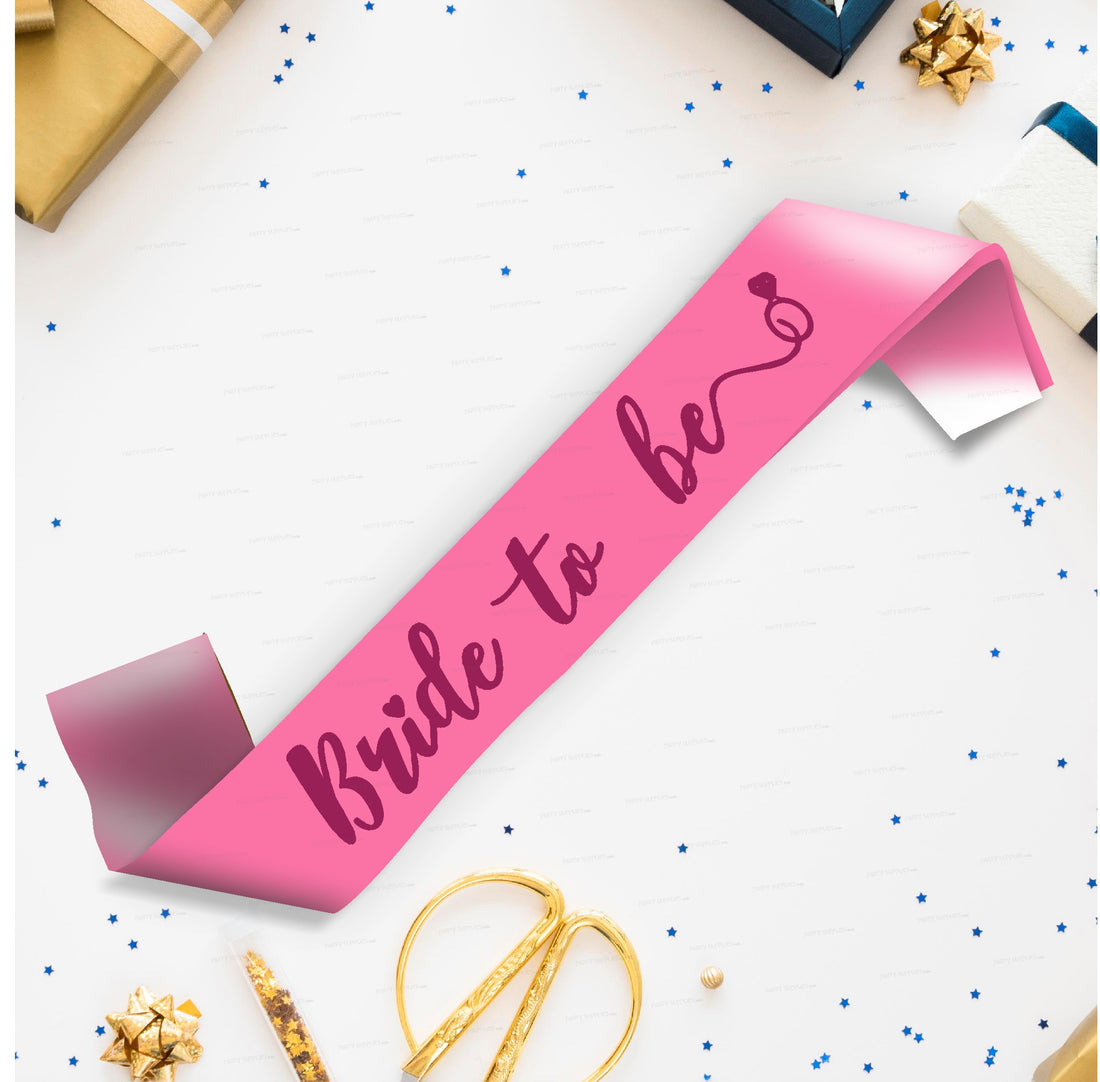 Bride to Be Pink Satin Party Sash