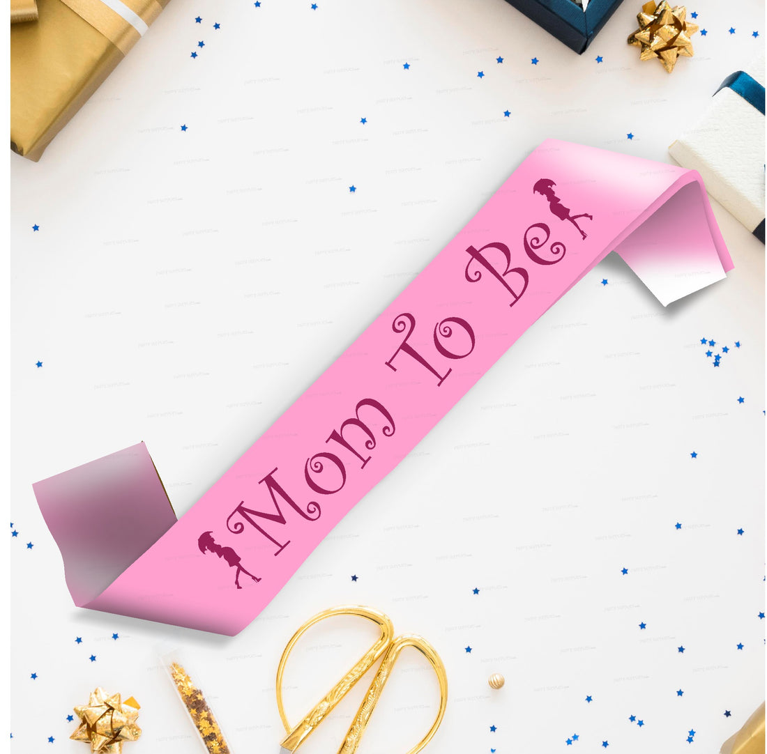Mom to Be Pink Satin Party Sash