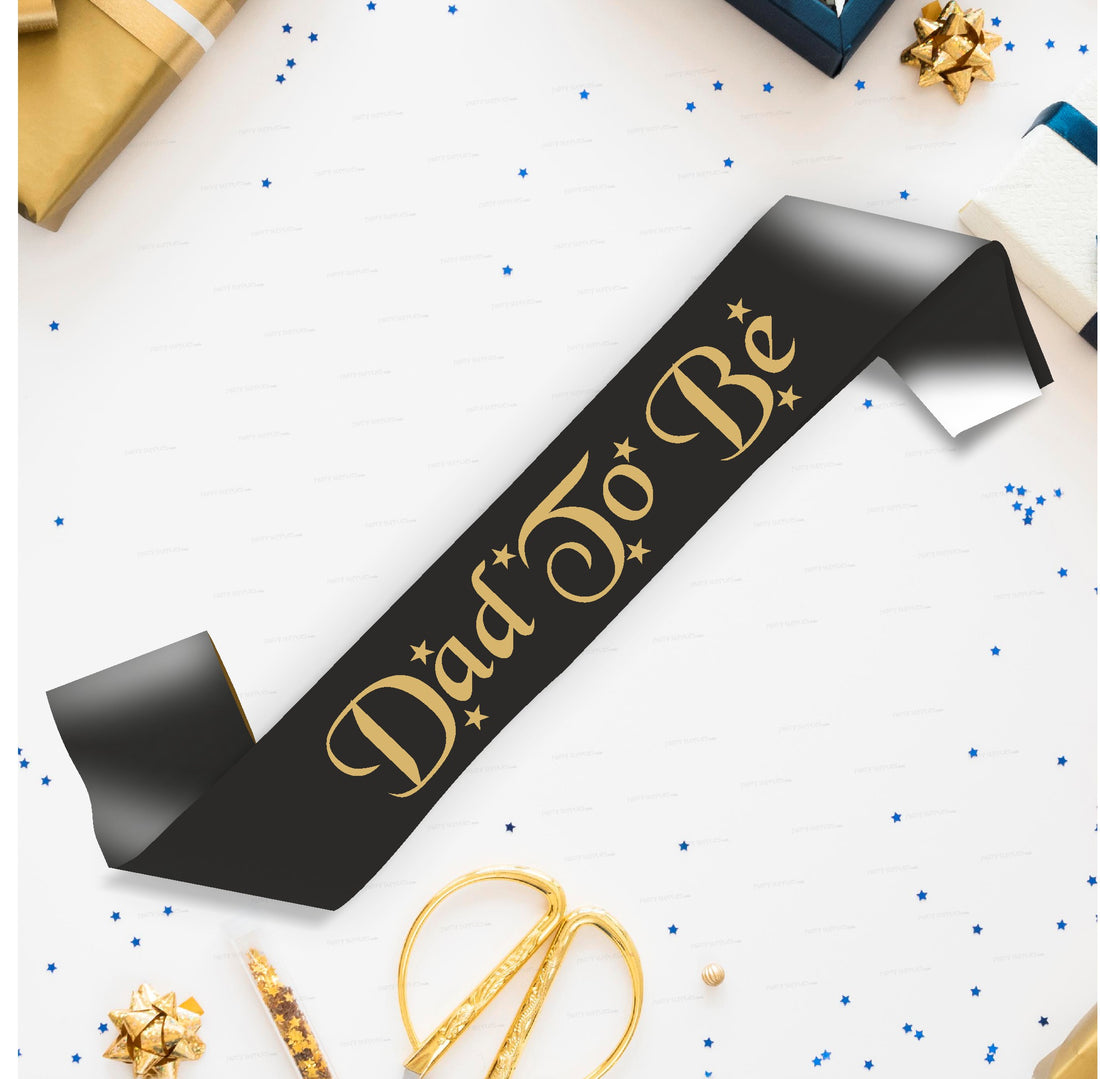 Dad to Be Black Satin Party Sash