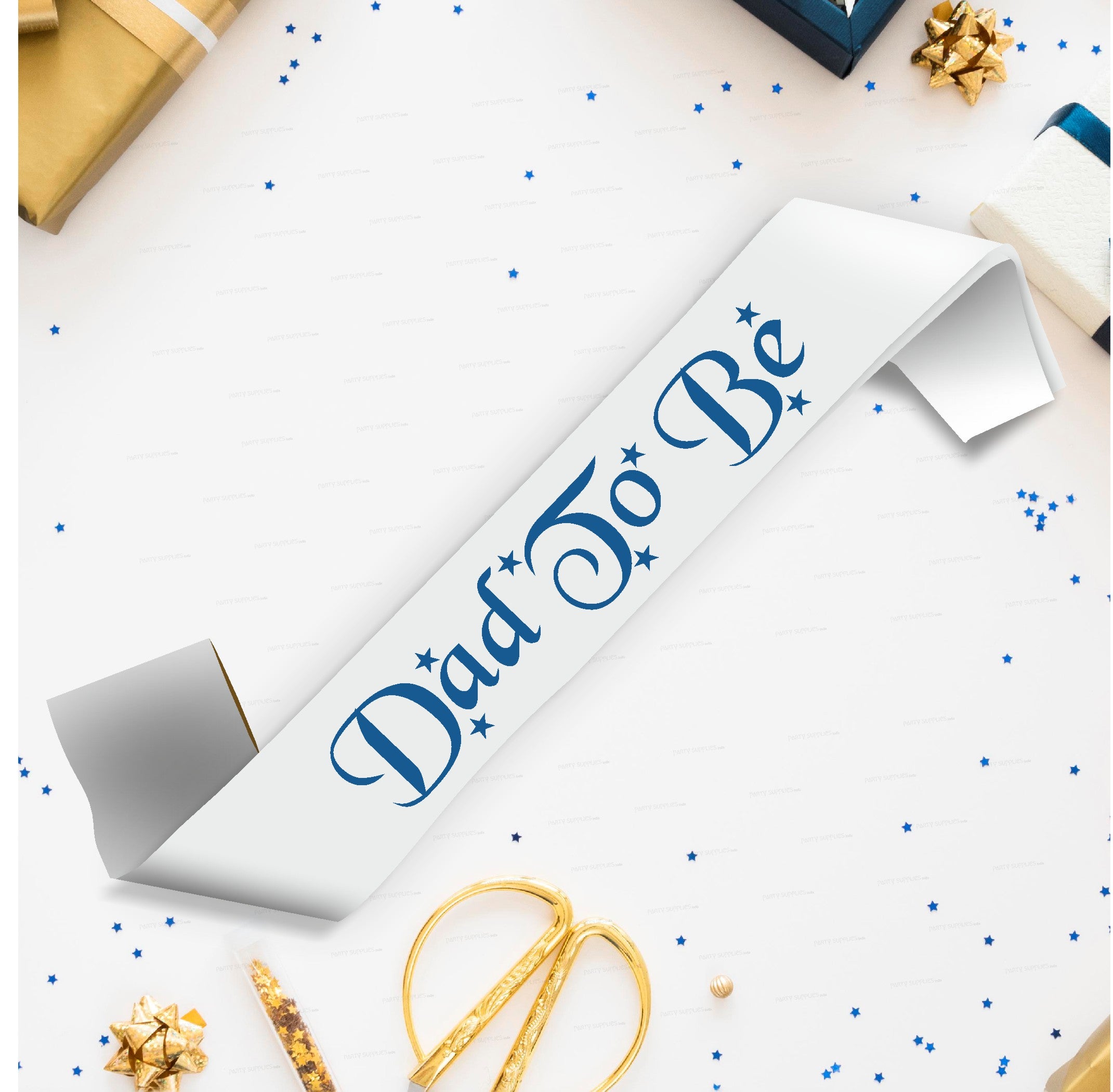 Dad to Be White Satin Party Sash