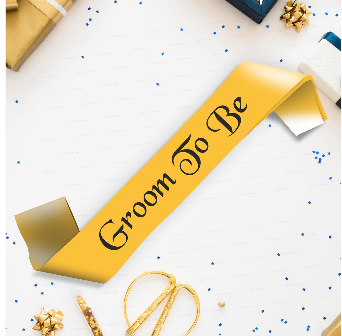 Groom to Be Orange Satin Party Sash