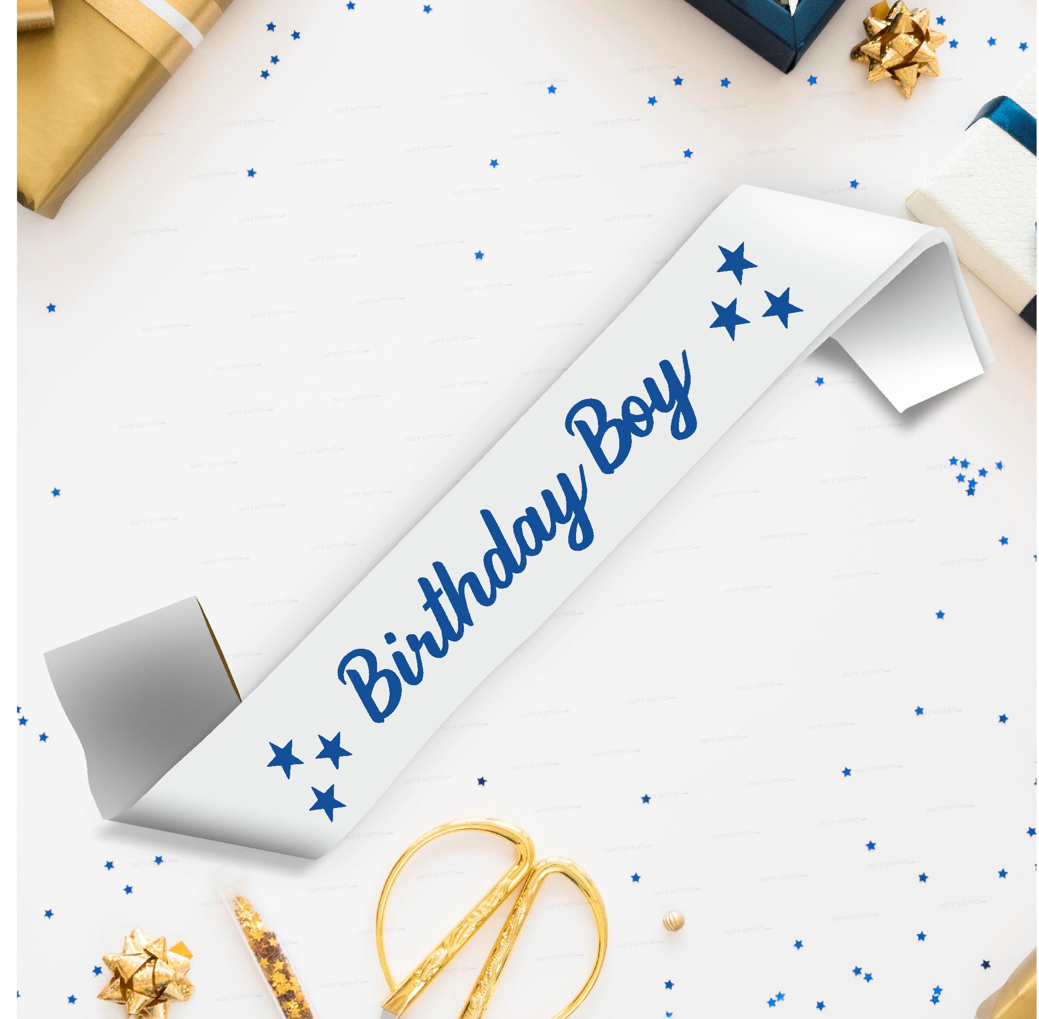 Birthday Boy White Satin Party Sash