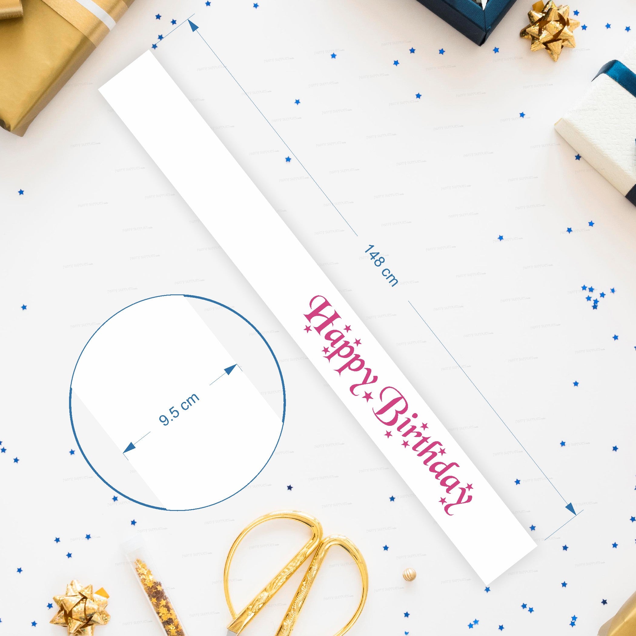 Happy Birthday White Satin Party Sash