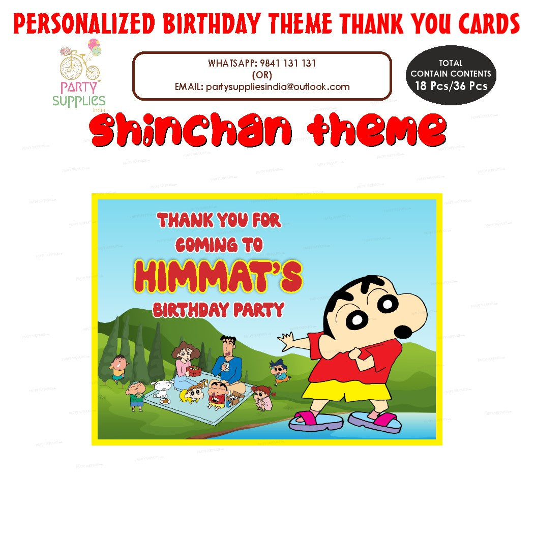 Shinchan Theme Thank You Card