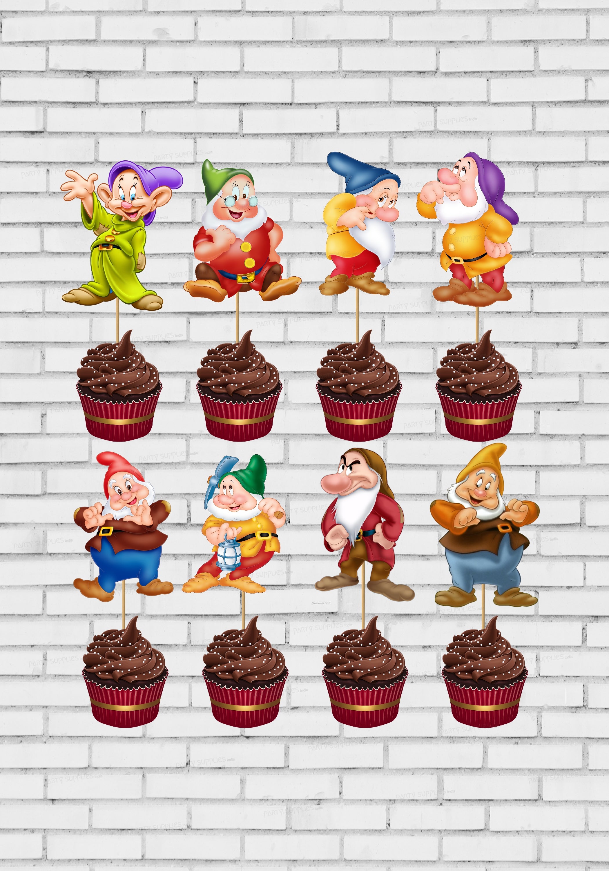 Snow And White Theme Customized Cup Cake Topper