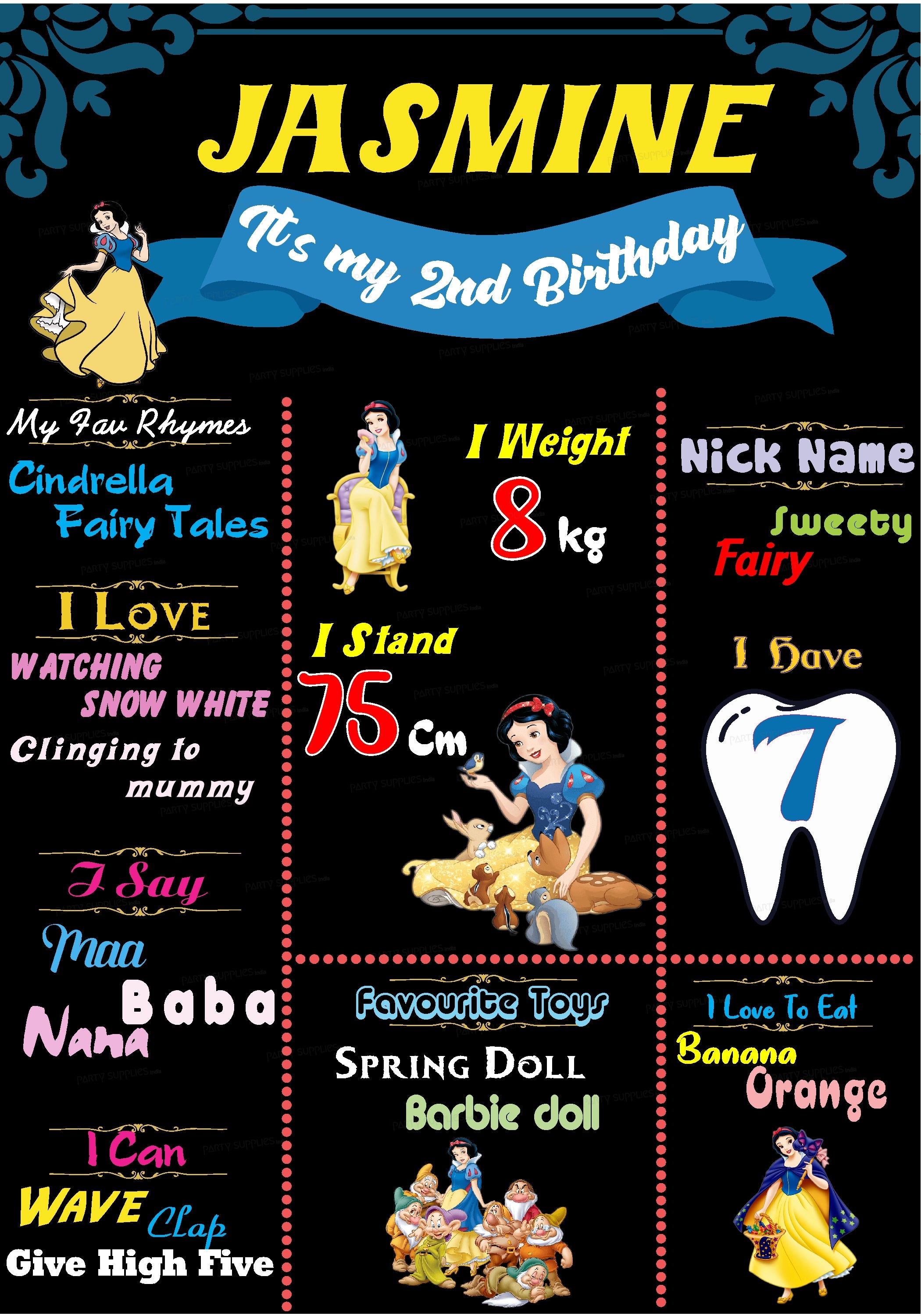 Snow And White Theme Chalk Board