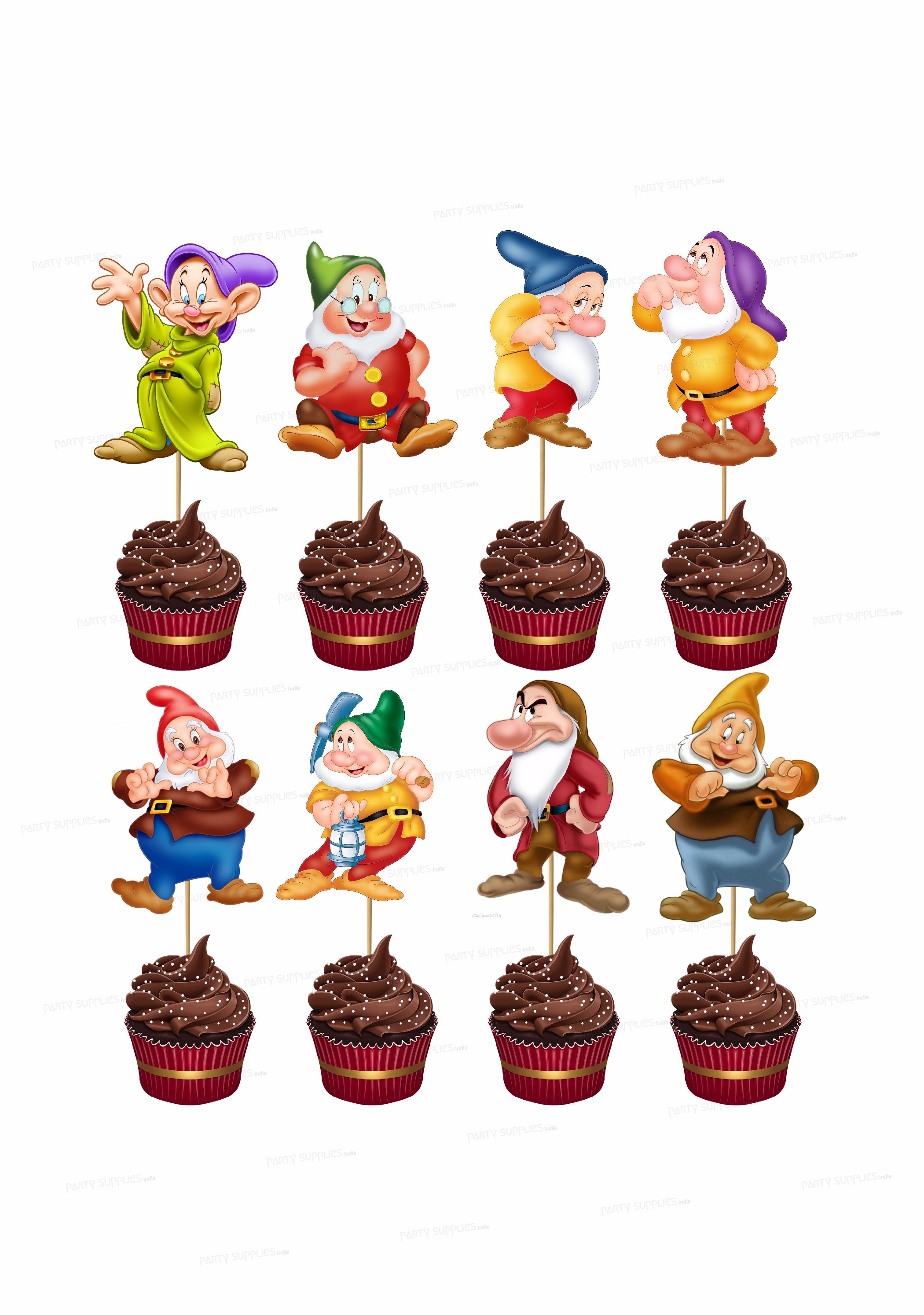 Snow And White Theme Customized Cup Cake Topper