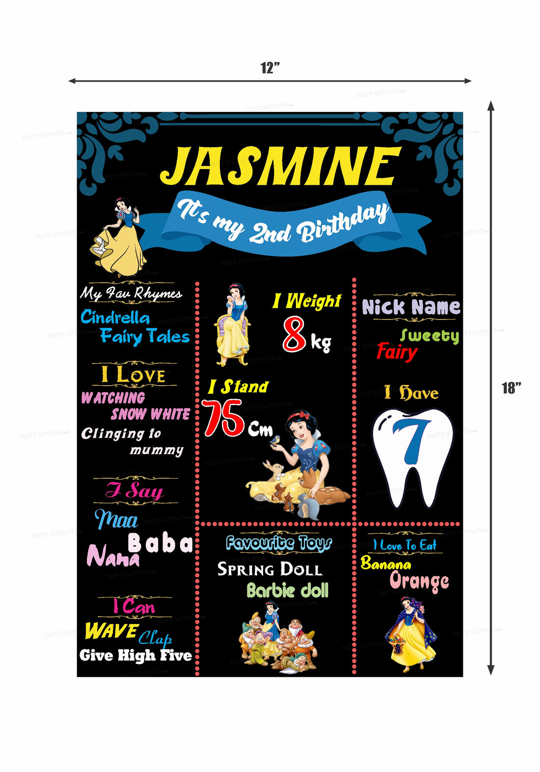 Snow And White Theme Chalk Board