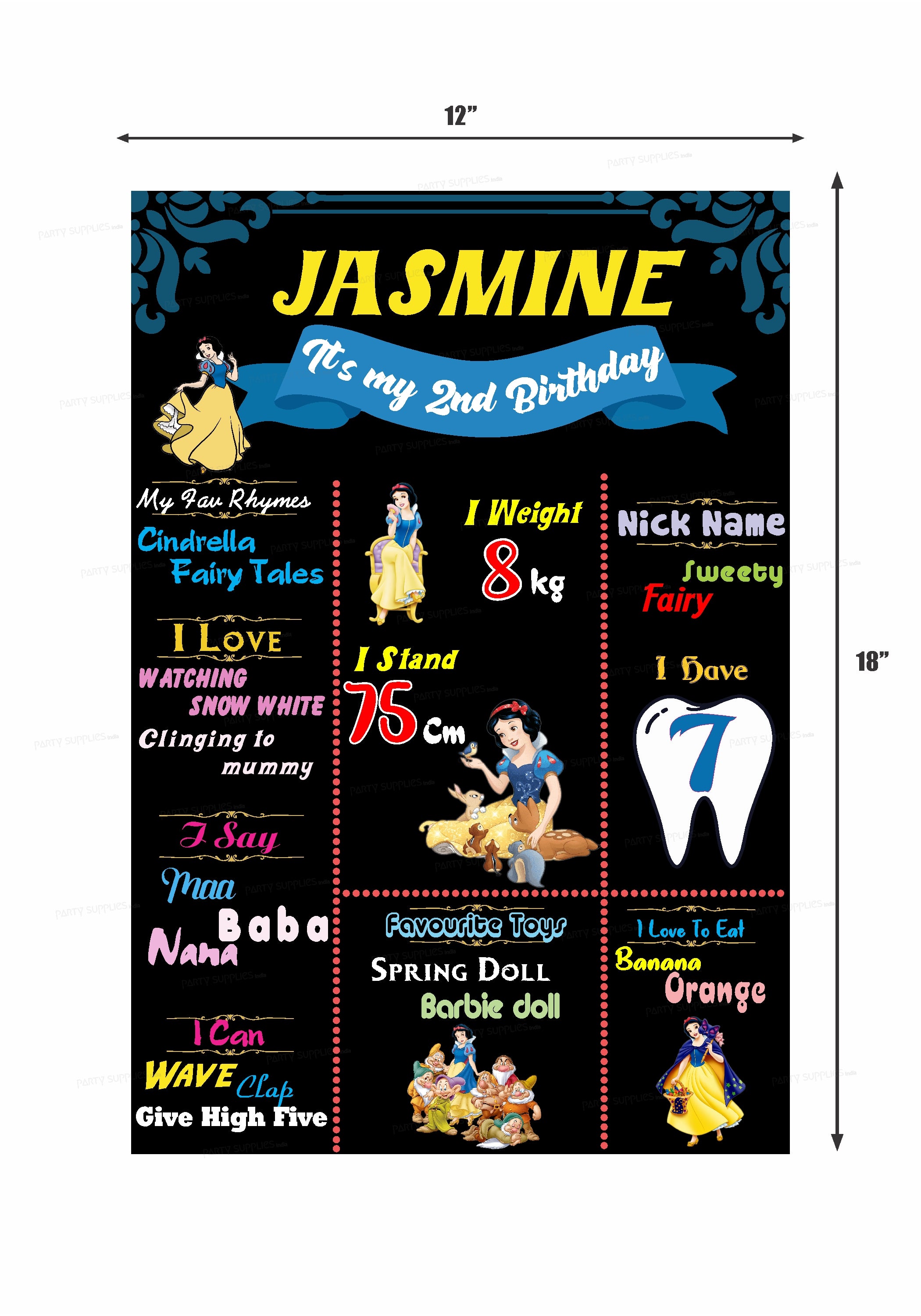 Snow And White Theme Chalk Board