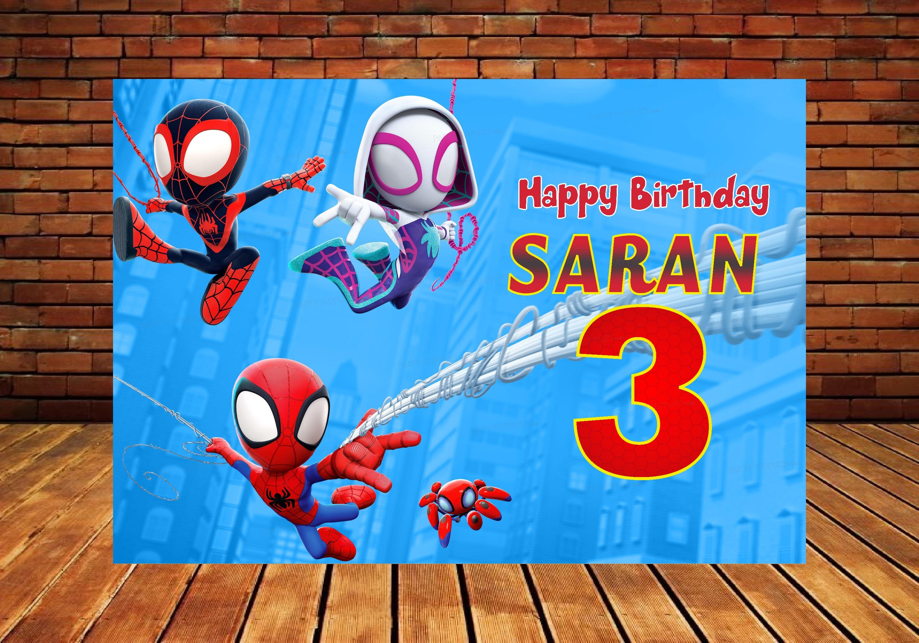 Spidey and his Amazing Friends Theme Customized Backdrop